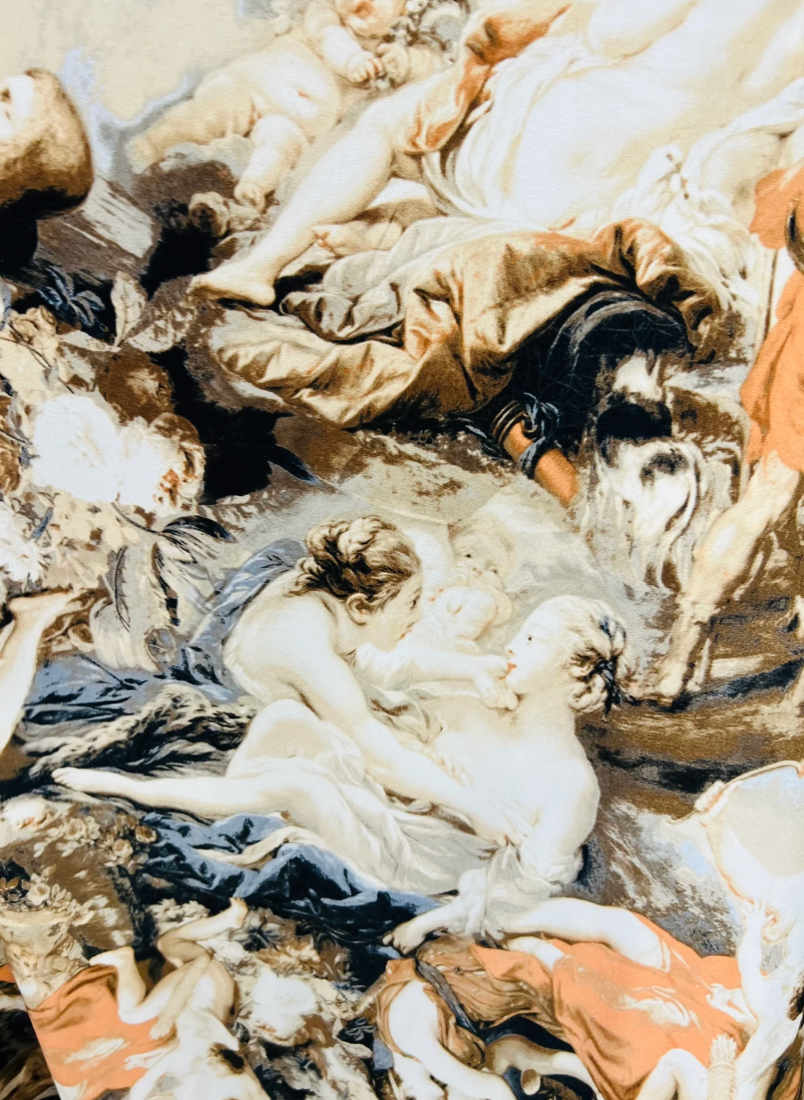 New Celestial Angels design print on poly spandex 4-way stretch medium weight 58/60”