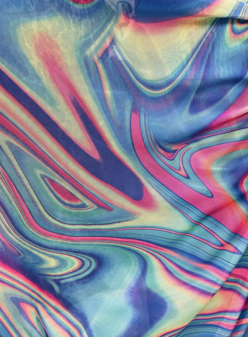 New abstract Lava design print on great quality of nylon spandex power mesh 4-way stretch 58/60”