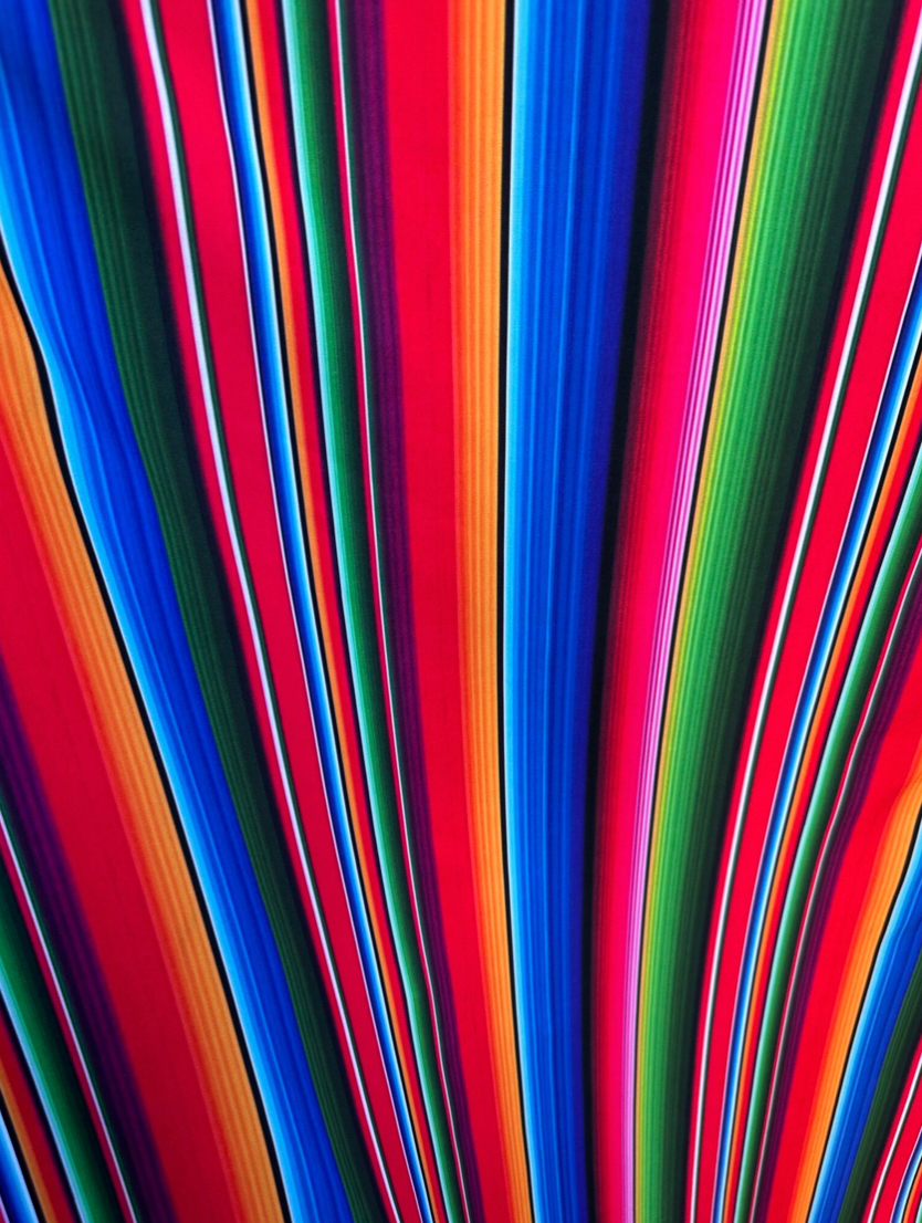 Zarape design colorful striped multicolor print on great quality of nylon spandex 4-way stretch 58/60”