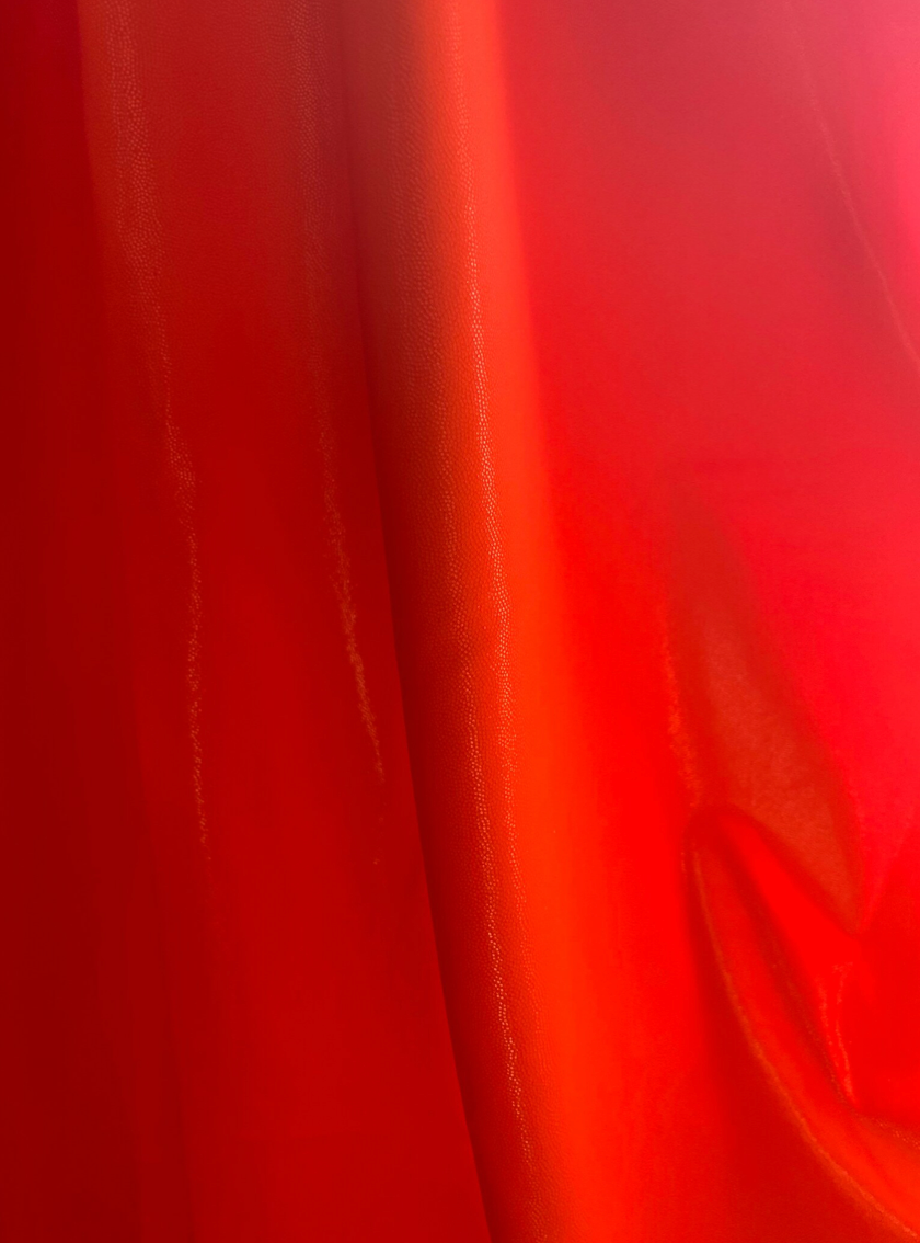 Neon Orange foggy foil nylon spandex 4-way stretch 58/60”