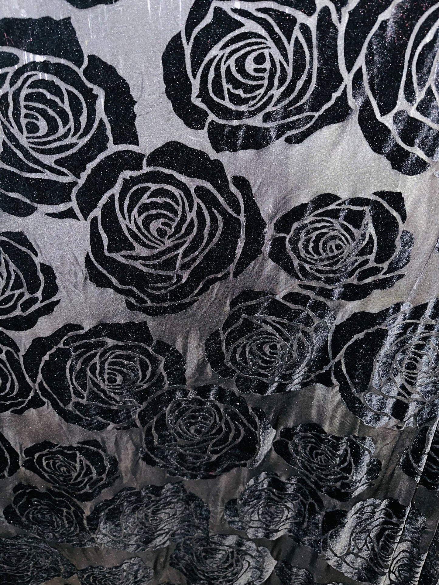 Luxury Victoria Rose design burnout stretch velvet 4-way stretch 58/60”