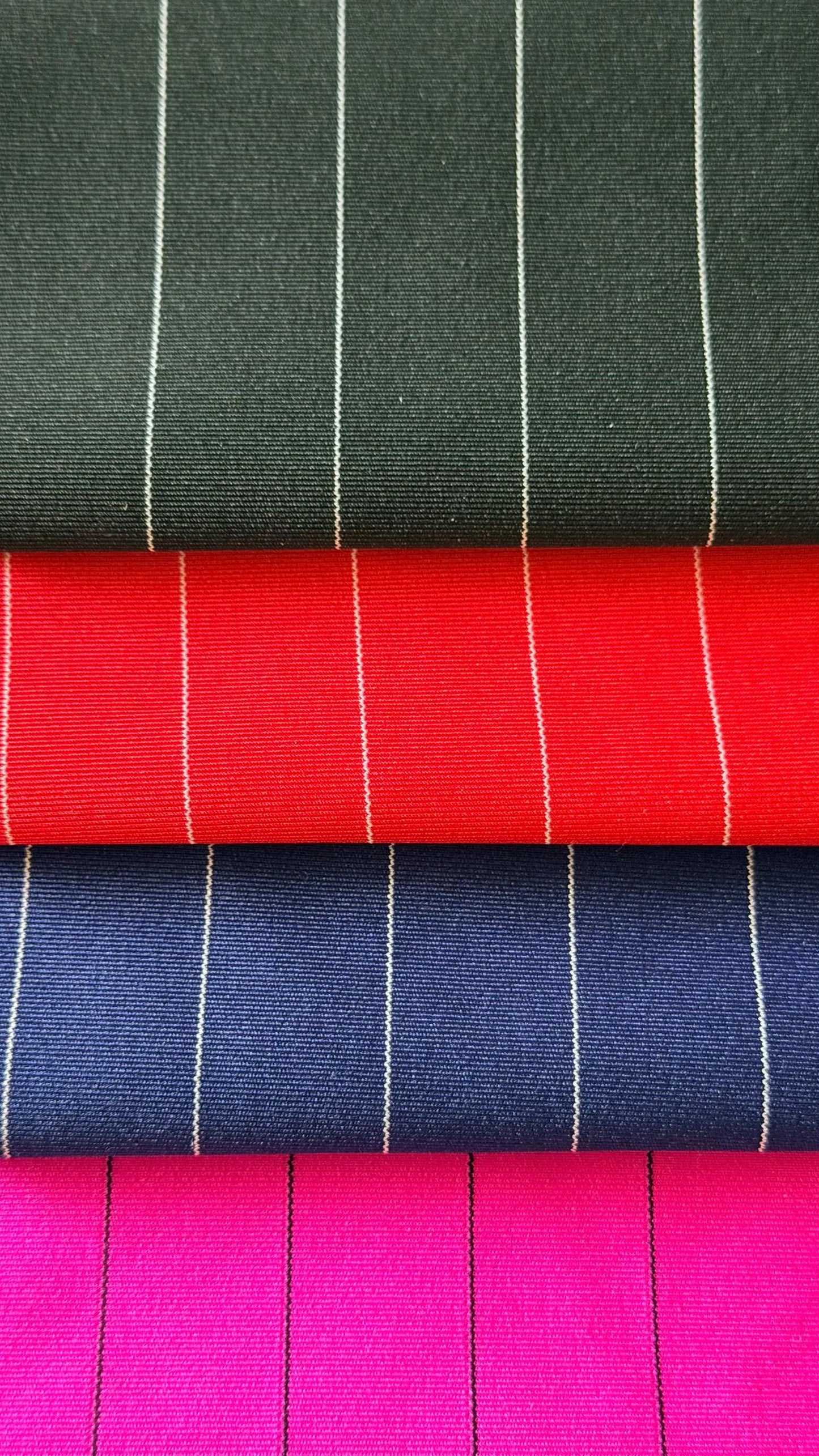 Pin stripes on nylon spandex 4-way stretch 58/60” Sold by the YD. Ships worldwide from Los Angeles California USA. High quality fabrics