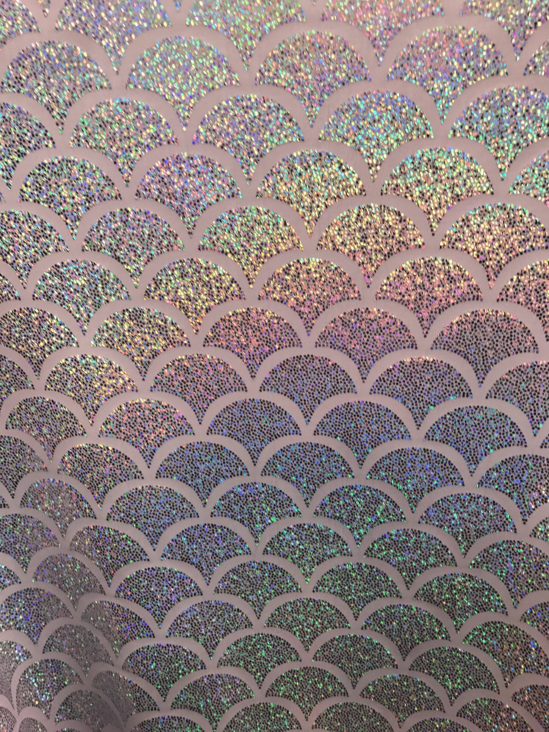 Big sirena design pink Hologram nylon spandex 4way 58/60" sold by the yd. Ships worldwide from Los Angeles California USA