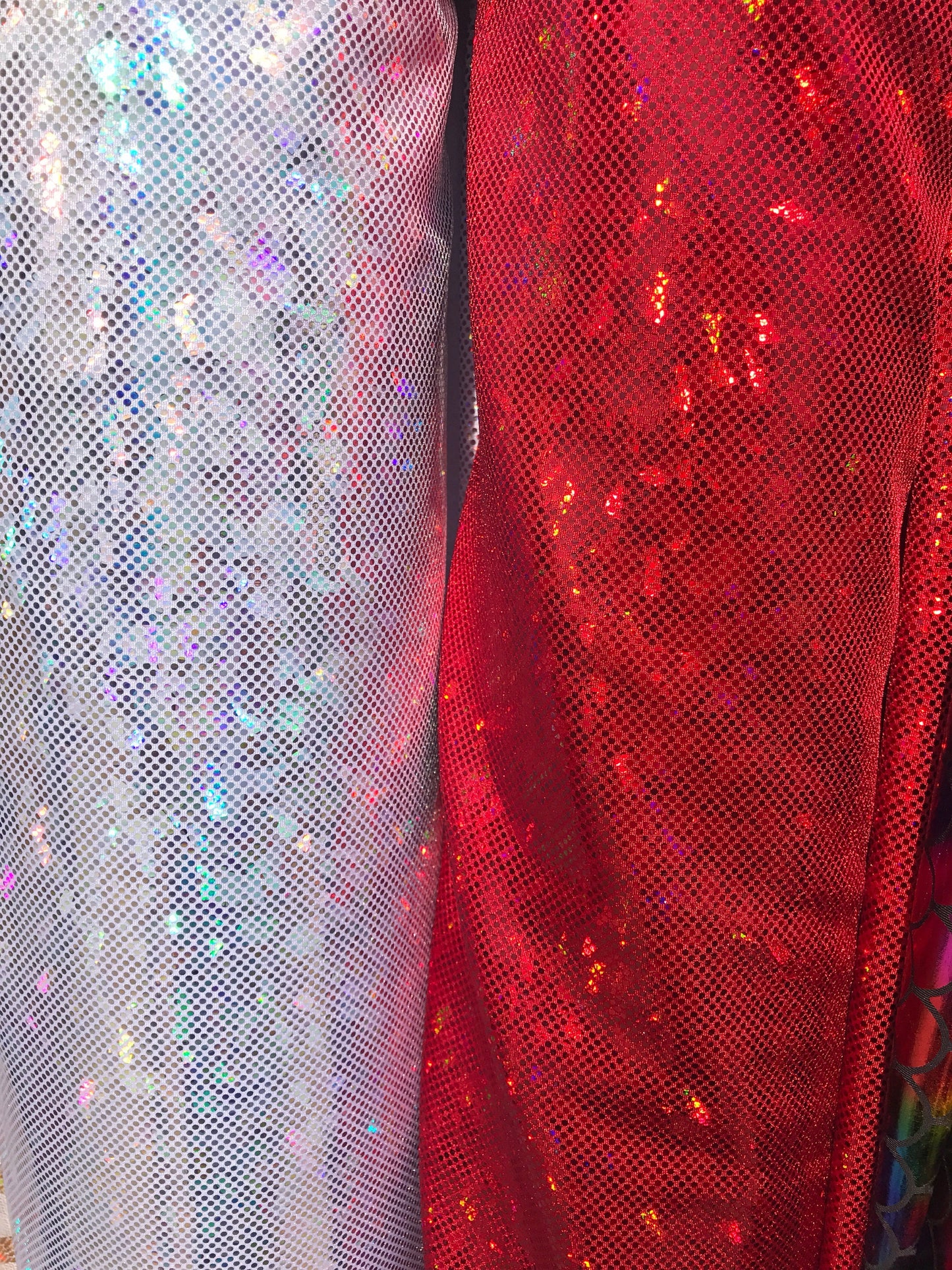 Broken glass Hologram foil on nylon spandex 4way stretch 58/60" Sold by the YD. Ships worldwide from Los Angeles California USA
