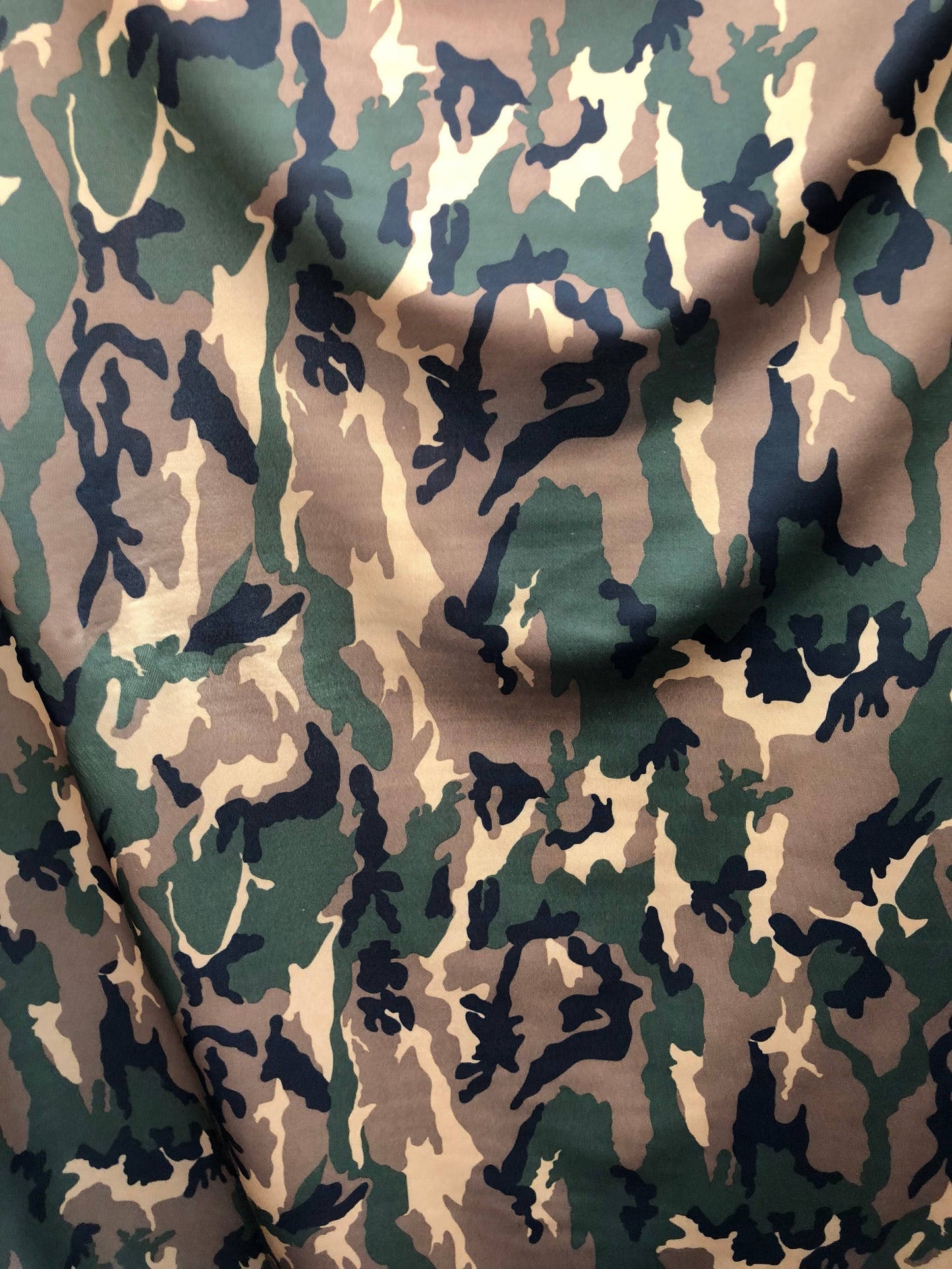 Camouflage design on nylon spandex 4way stretch 58/60" Sold by the YD. Ships worldwide from Los Angeles California USA