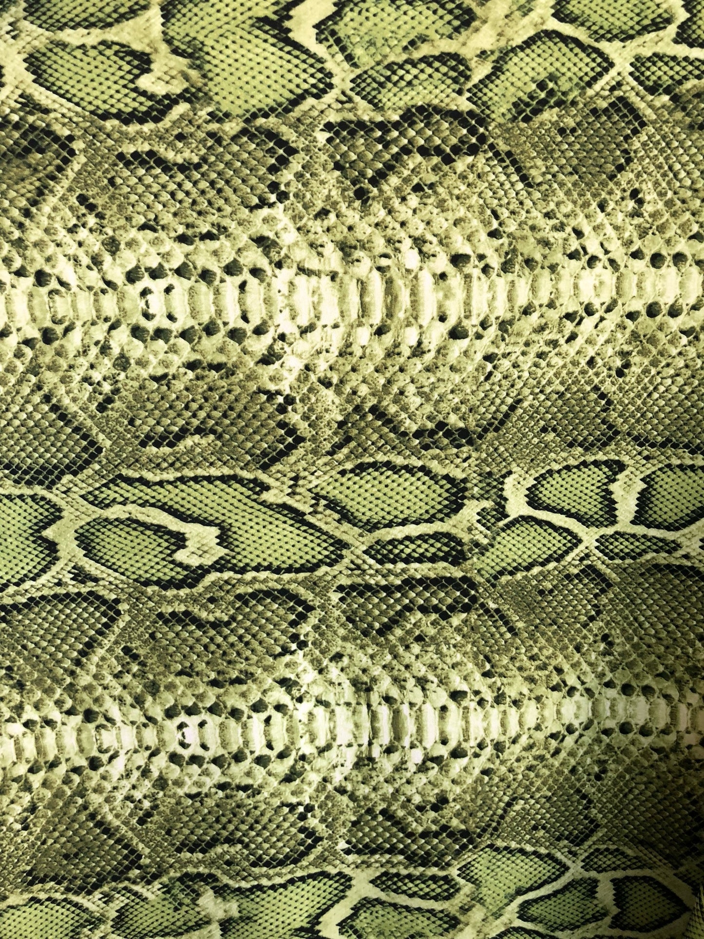 New nylon spandex snake design sage color 2tone 4way Stretch 58/69" Sold by the YD. Ships worldwide from Los Angeles California USA.
