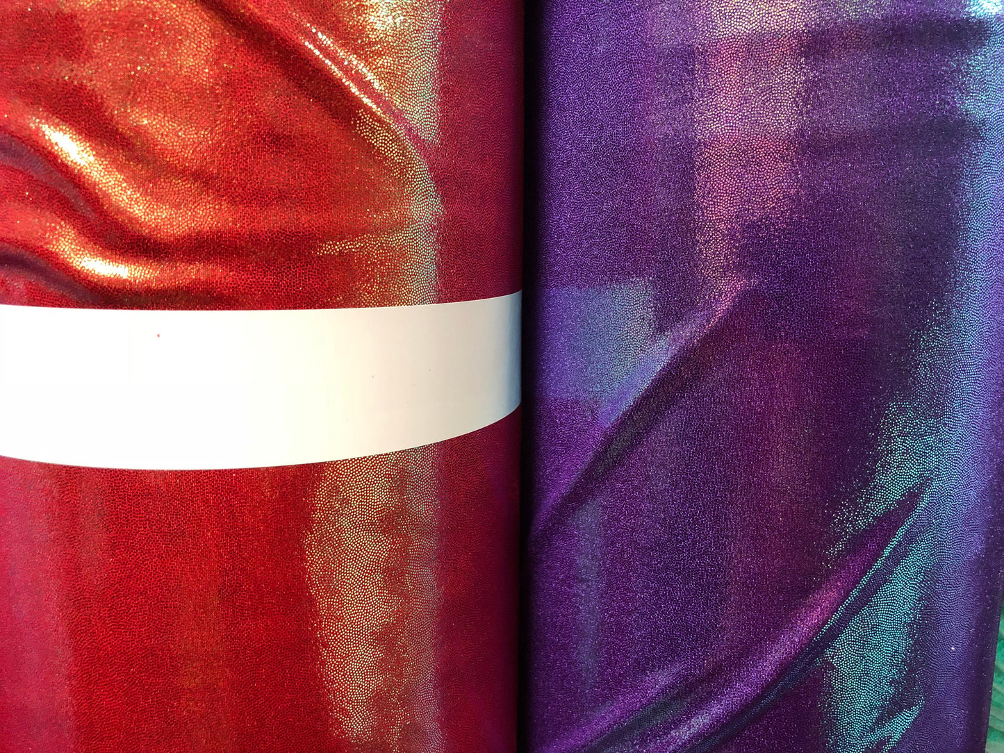 New metallic iridescent foggy foil nylon spandex 4way Stretch 58/60" Sold by the YD. Ships Worldwide from Los Angeles California USA