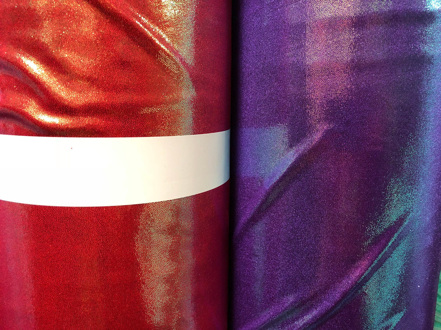 New metallic iridescent foggy foil nylon spandex 4way Stretch 58/60" Sold by the YD. Ships Worldwide from Los Angeles California USA