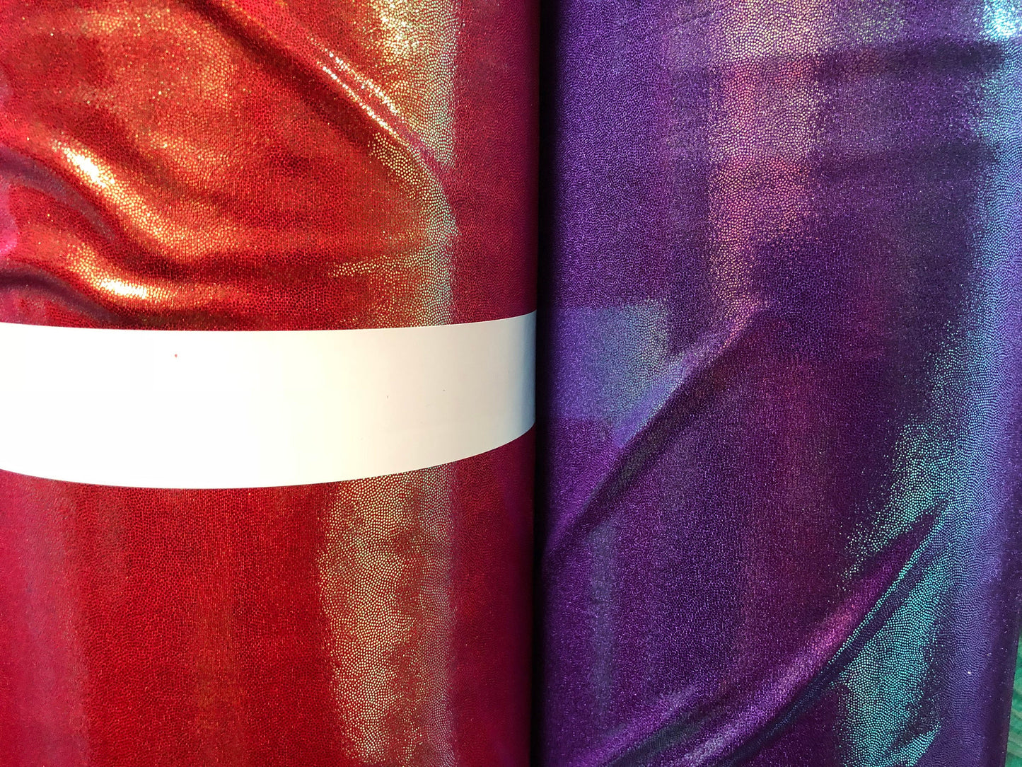 New metallic iridescent foggy foil nylon spandex 4way Stretch 58/60" Sold by the YD. Ships Worldwide from Los Angeles California USA