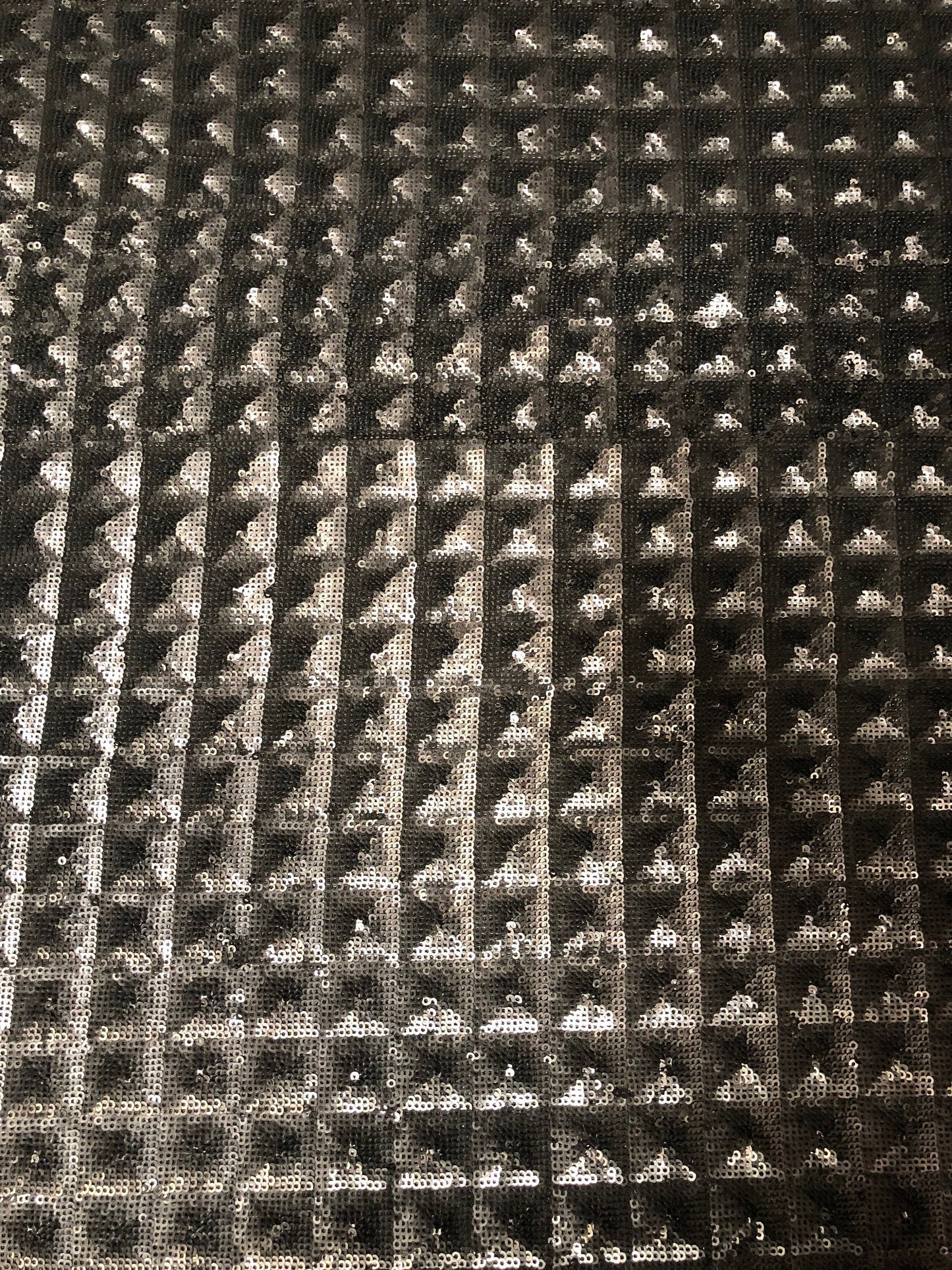 3D black sequins mini glitz all over on stretch base 2way 57/58" Sold by the YD. Ships worldwide from Los Angeles California USA.