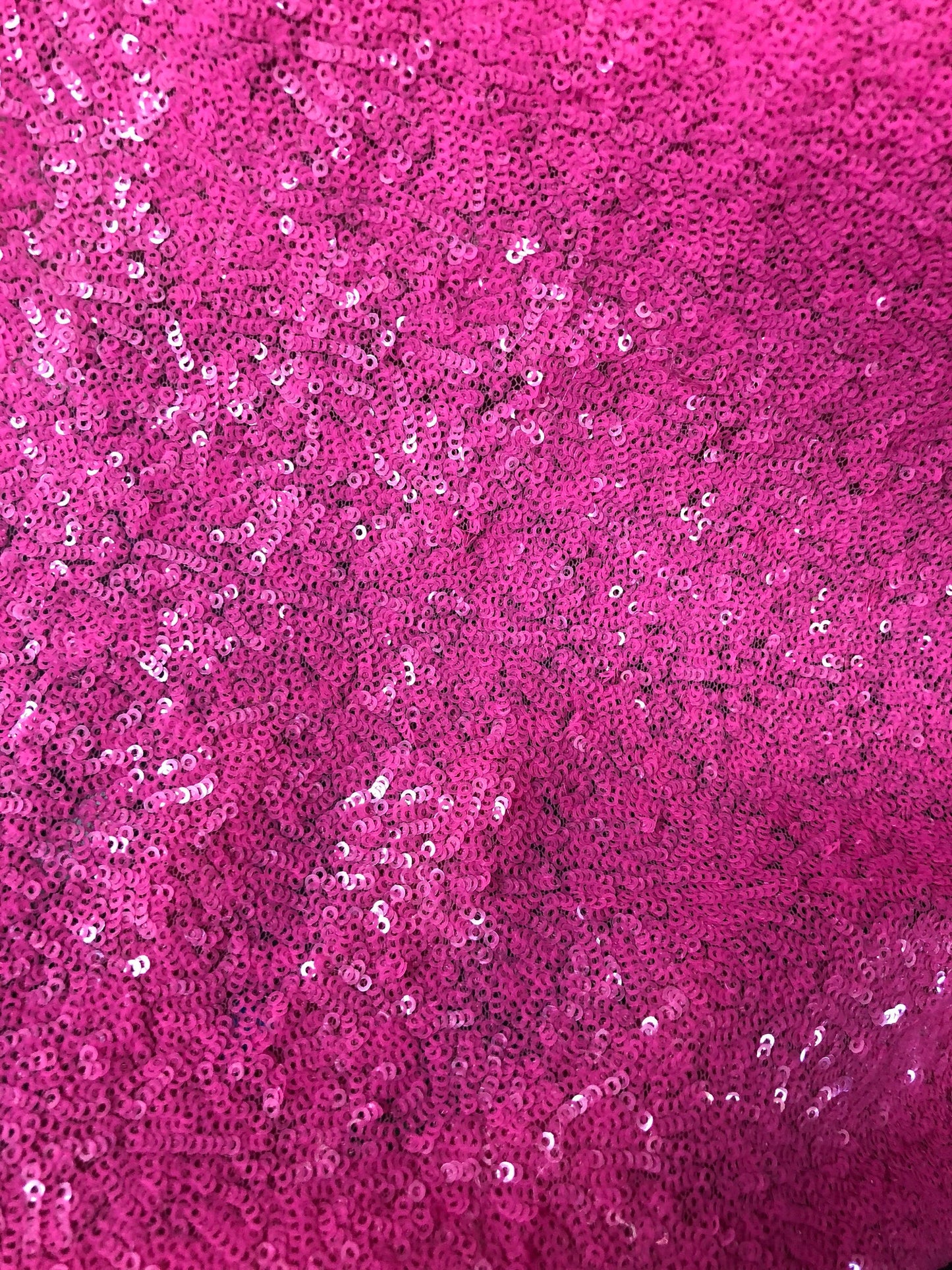New mini glitz sequins on stretch mesh bubblegum pink 2way stretch 55/57" Sold by the YD. Ships worldwide from Los Angeles California USA.