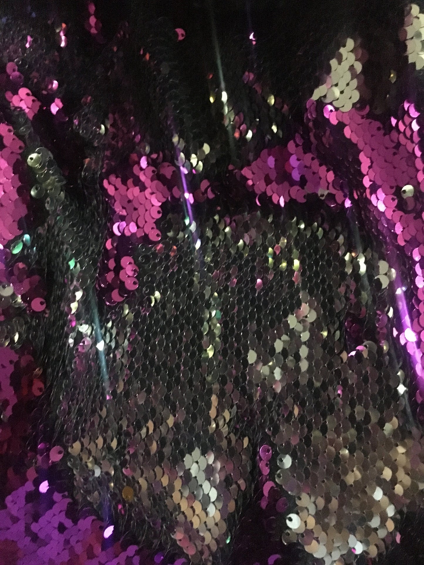 New mermaid flip up sequins on spandex base Reversible Sequins 58/60" Sold by the yd. Ships worldwide from Los Angeles California USA