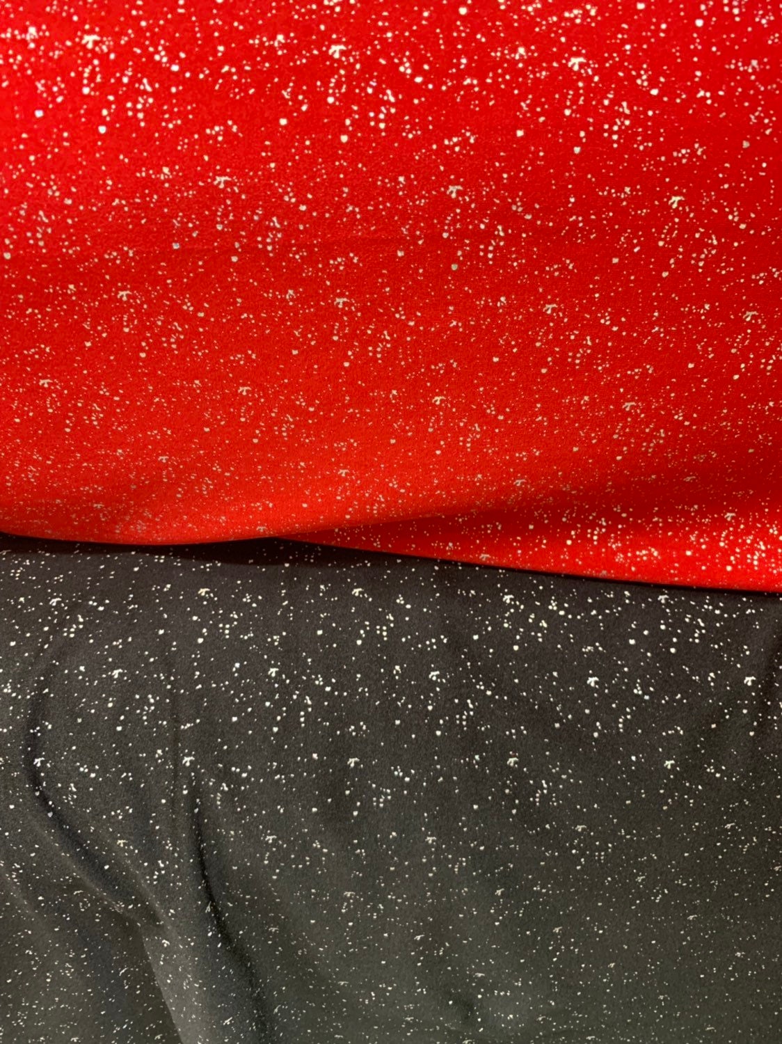 Metallic sparkles nylon spandex black, red, and navy 4way stretch 58/60" Sold by the YD. Ships worldwide from Los Angeles California USA