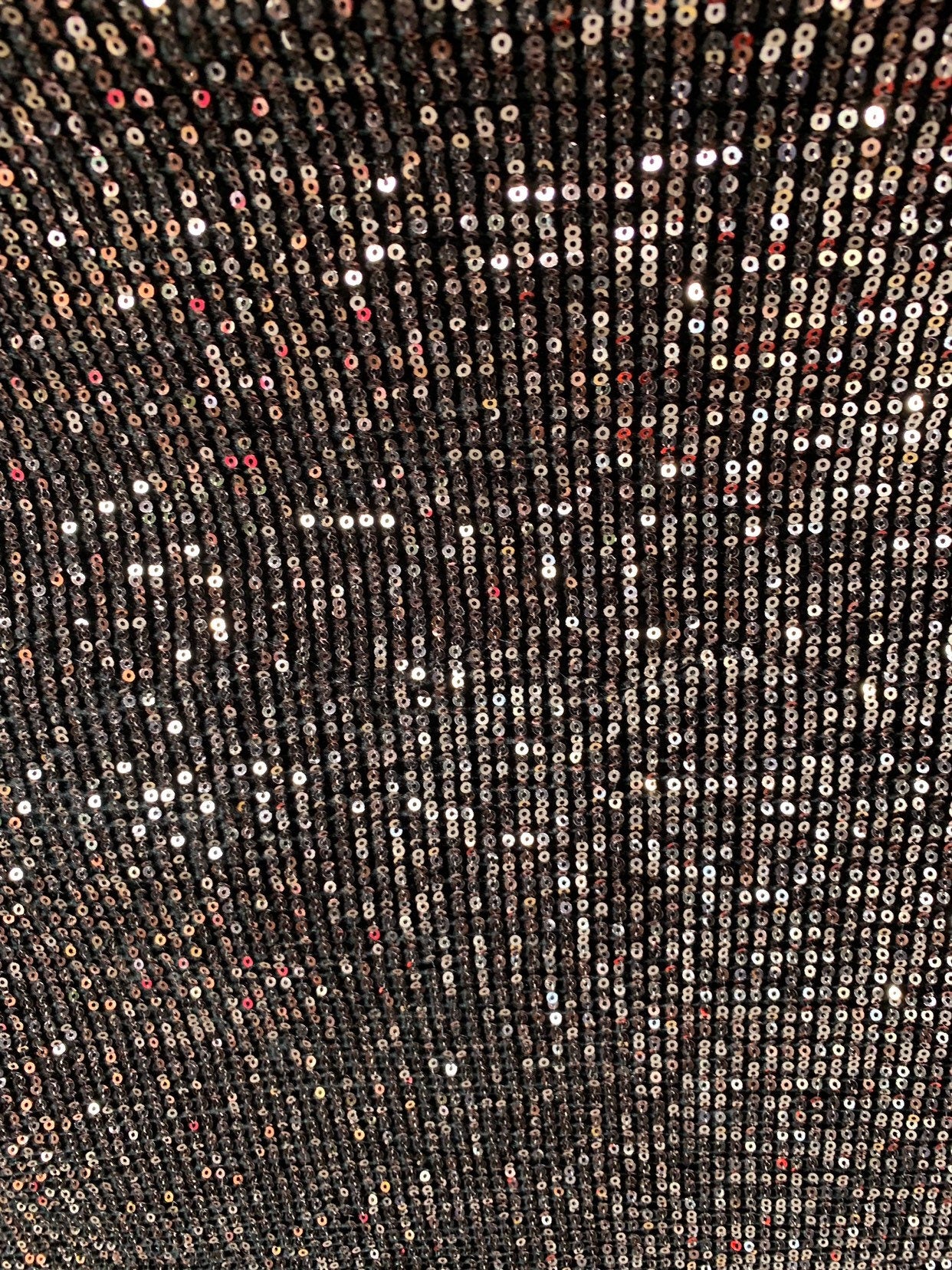 Mini glitz seq rose gold on stretch heavy stretch velvet 4way stretch 60/62" Sold by fhe YD. Ships worldwide from Los Angeles California USA