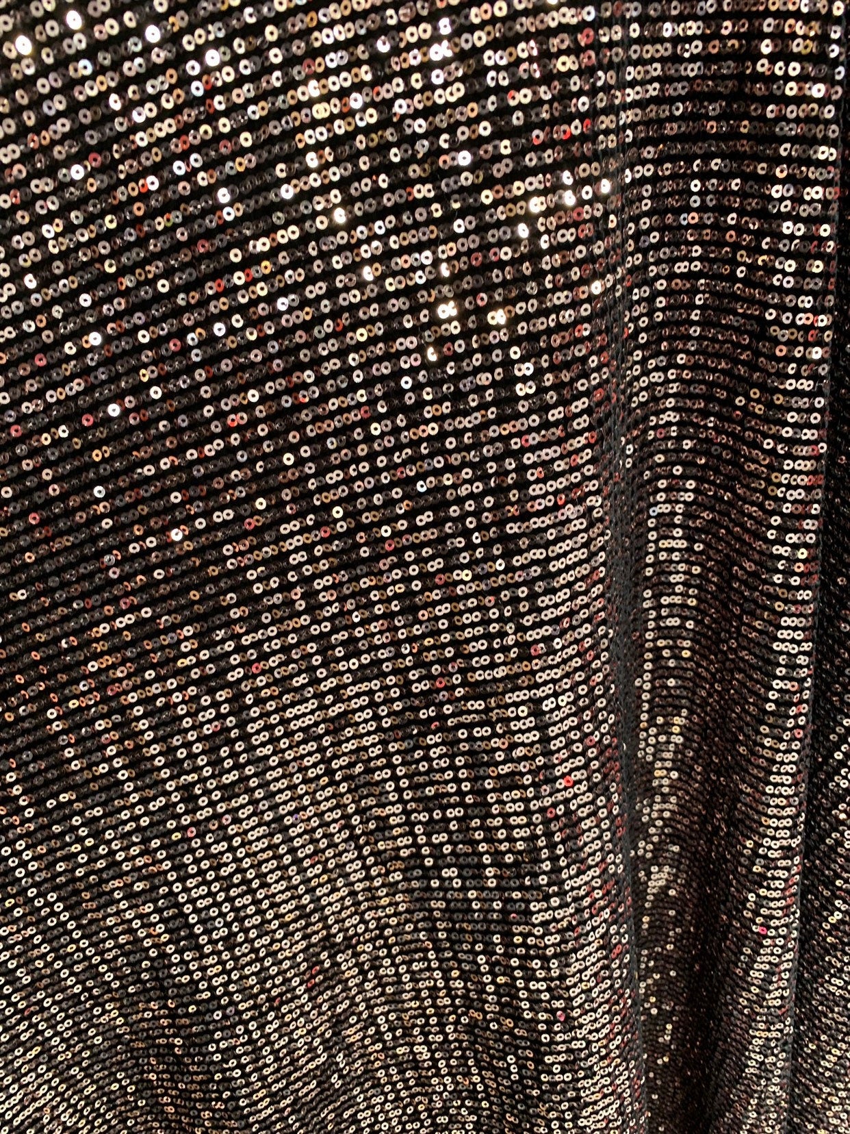 Mini glitz seq rose gold on stretch heavy stretch velvet 4way stretch 60/62" Sold by fhe YD. Ships worldwide from Los Angeles California USA