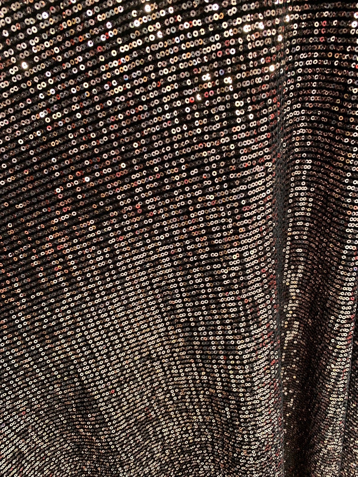 Mini glitz seq rose gold on stretch heavy stretch velvet 4way stretch 60/62" Sold by fhe YD. Ships worldwide from Los Angeles California USA