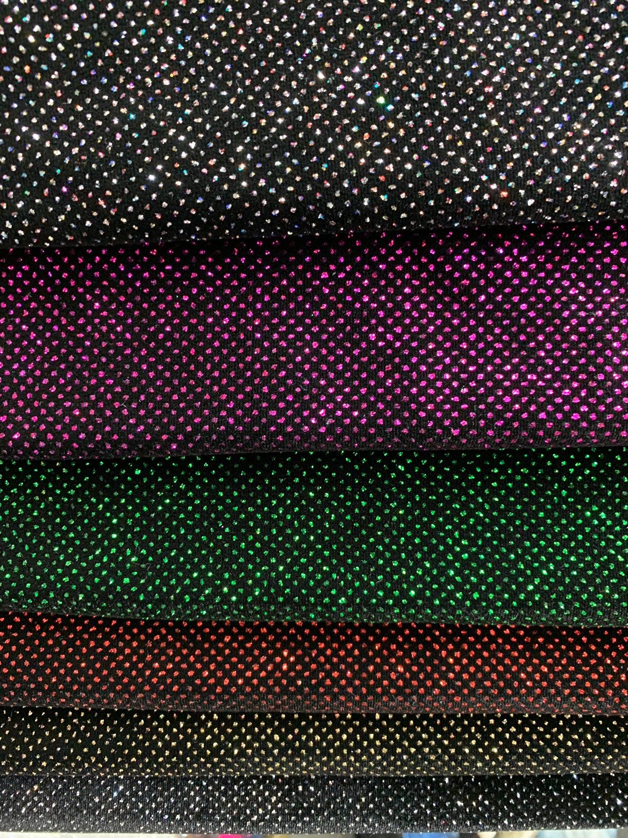 New sparkling stretch velvet best quality with shining glitter all over 4way stretch 58/60" Sold by the YD. Ships worldwide from Los Angeles