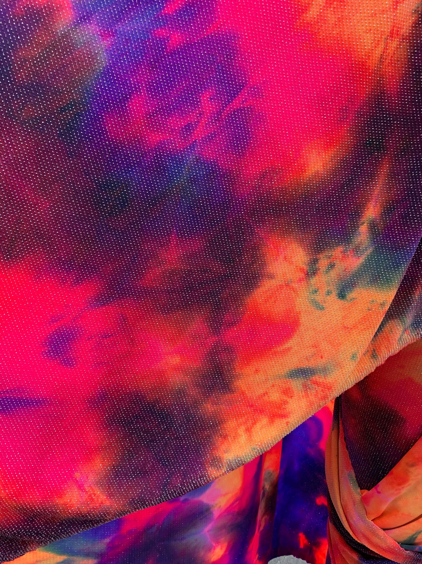 New Tie Dye Slinky With Metallic Lurex Poly Spandex 4Way Stretch 58/60" Sold BY The YD. Ships Worldwide From Los Angeles California USA.