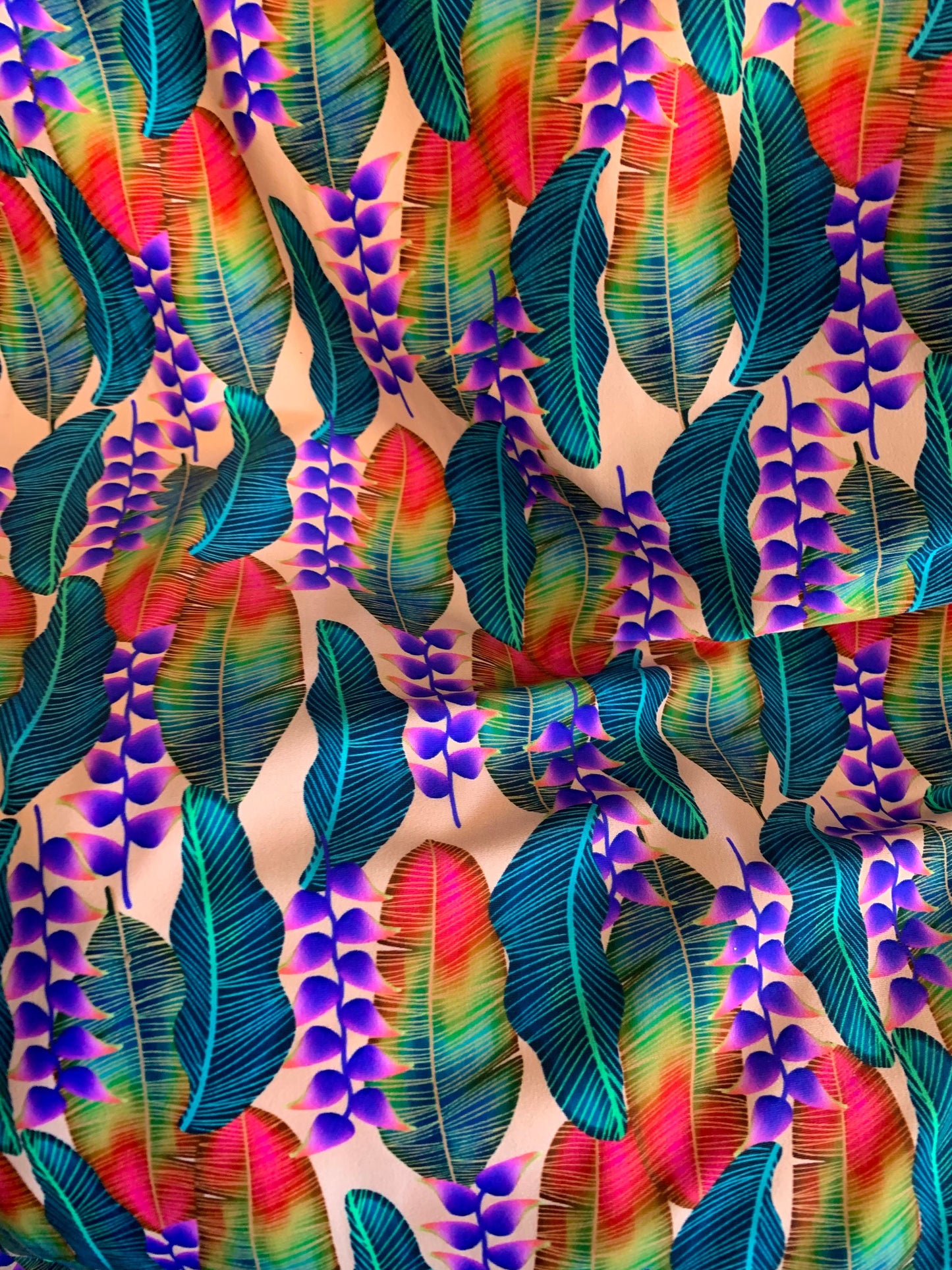 New Print Nylon Spandex Leaves Design Heavy Nylon Spandex 4-Way Stretch 58/60" Sold By The YD. Ships Worldwide From Los Angeles California.