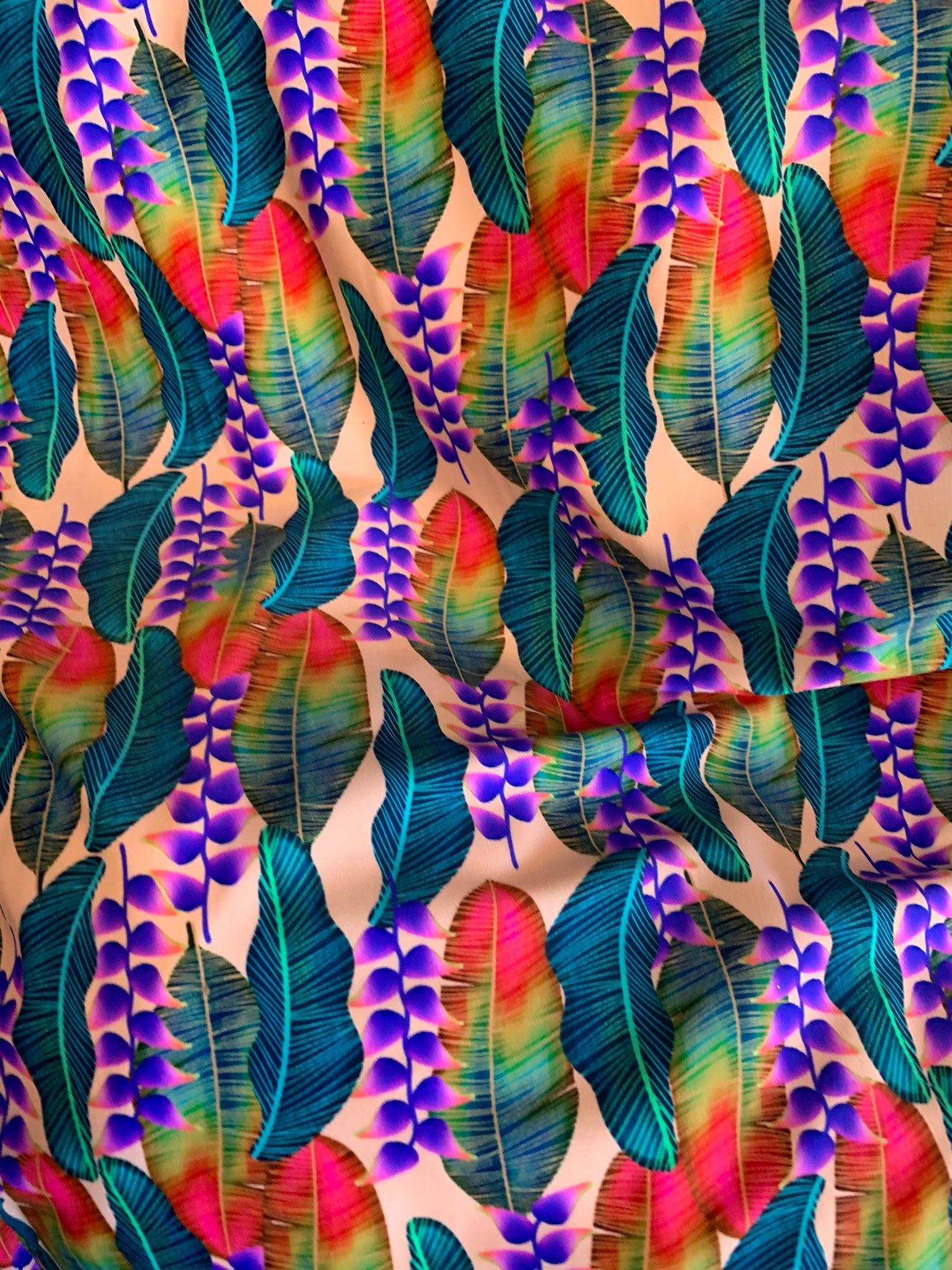 New Print Nylon Spandex Leaves Design Heavy Nylon Spandex 4-Way Stretch 58/60" Sold By The YD. Ships Worldwide From Los Angeles California.