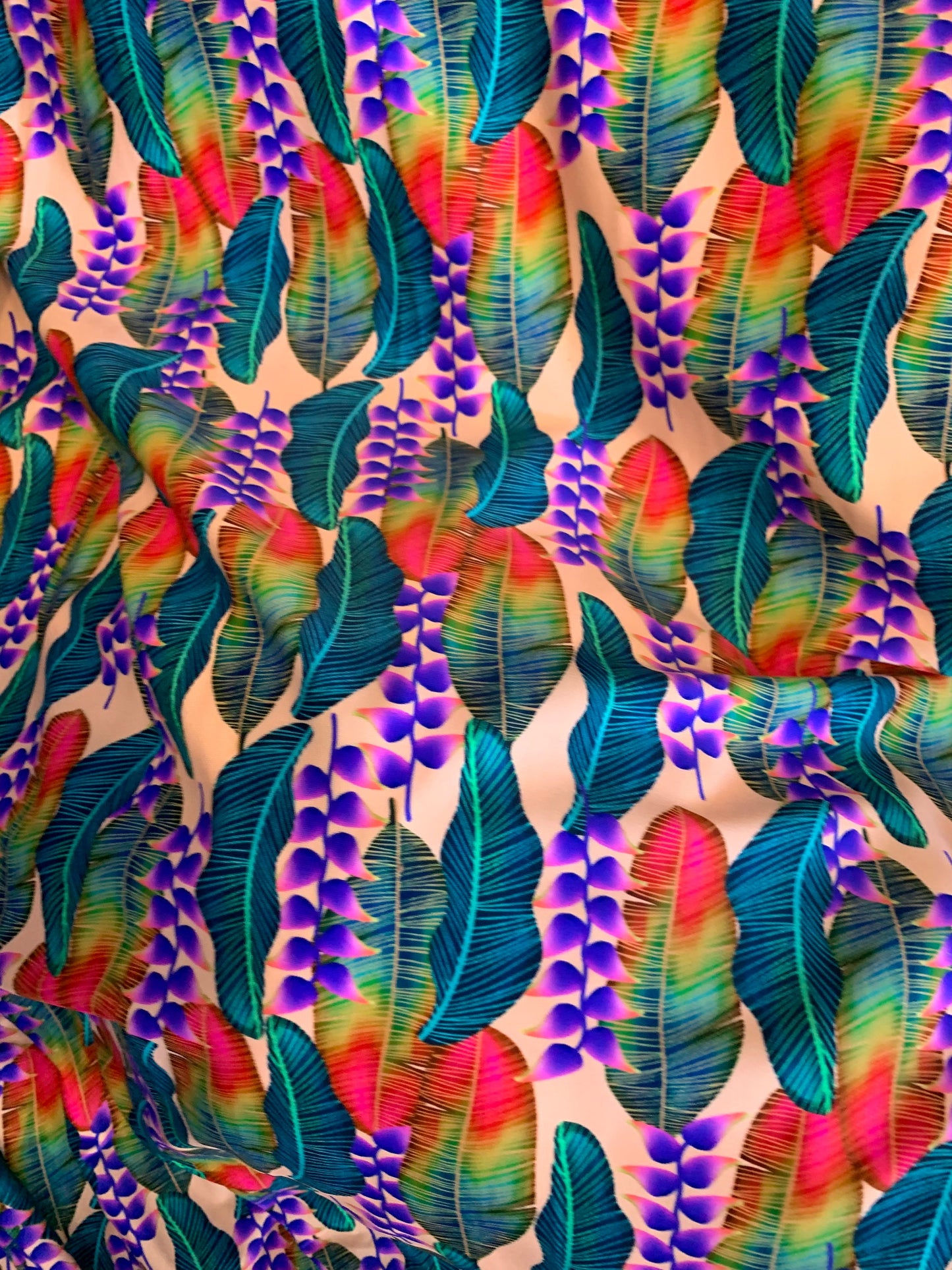 New Print Nylon Spandex Leaves Design Heavy Nylon Spandex 4-Way Stretch 58/60" Sold By The YD. Ships Worldwide From Los Angeles California.