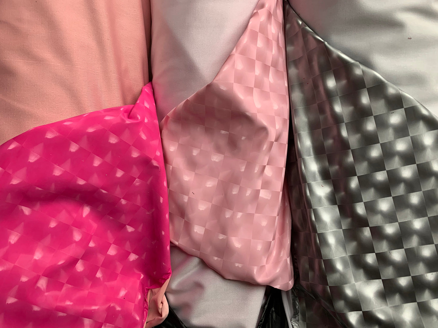 3D Mirror 4way stretch vinyl 58/60" sold by the yd. ships worldwide from Los Angeles California, United States.