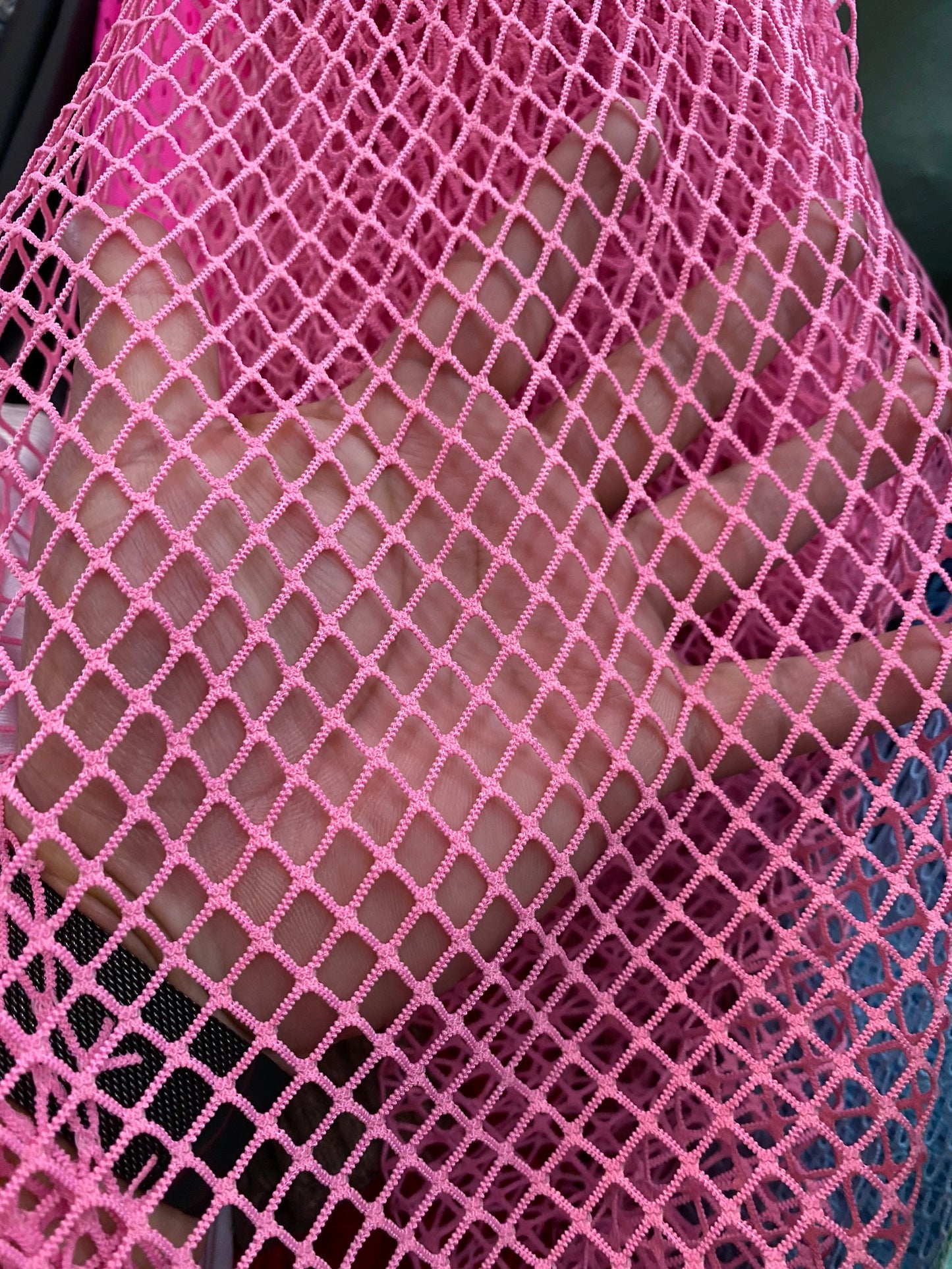 New fishnet medium size nylon mesh 4-way stretch 58/60” Sold by the YD. Ships worldwide from Los Angeles California USA.