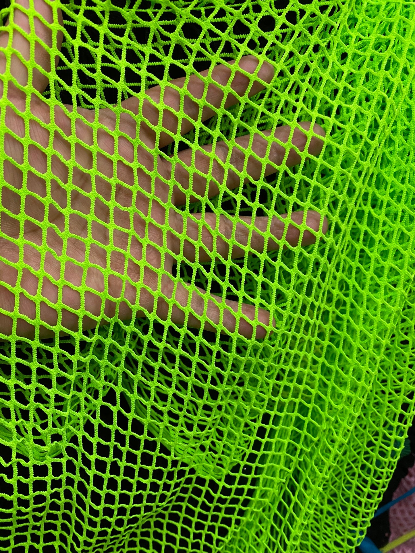 New fishnet medium size nylon mesh 4-way stretch 58/60” Sold by the YD. Ships worldwide from Los Angeles California USA.
