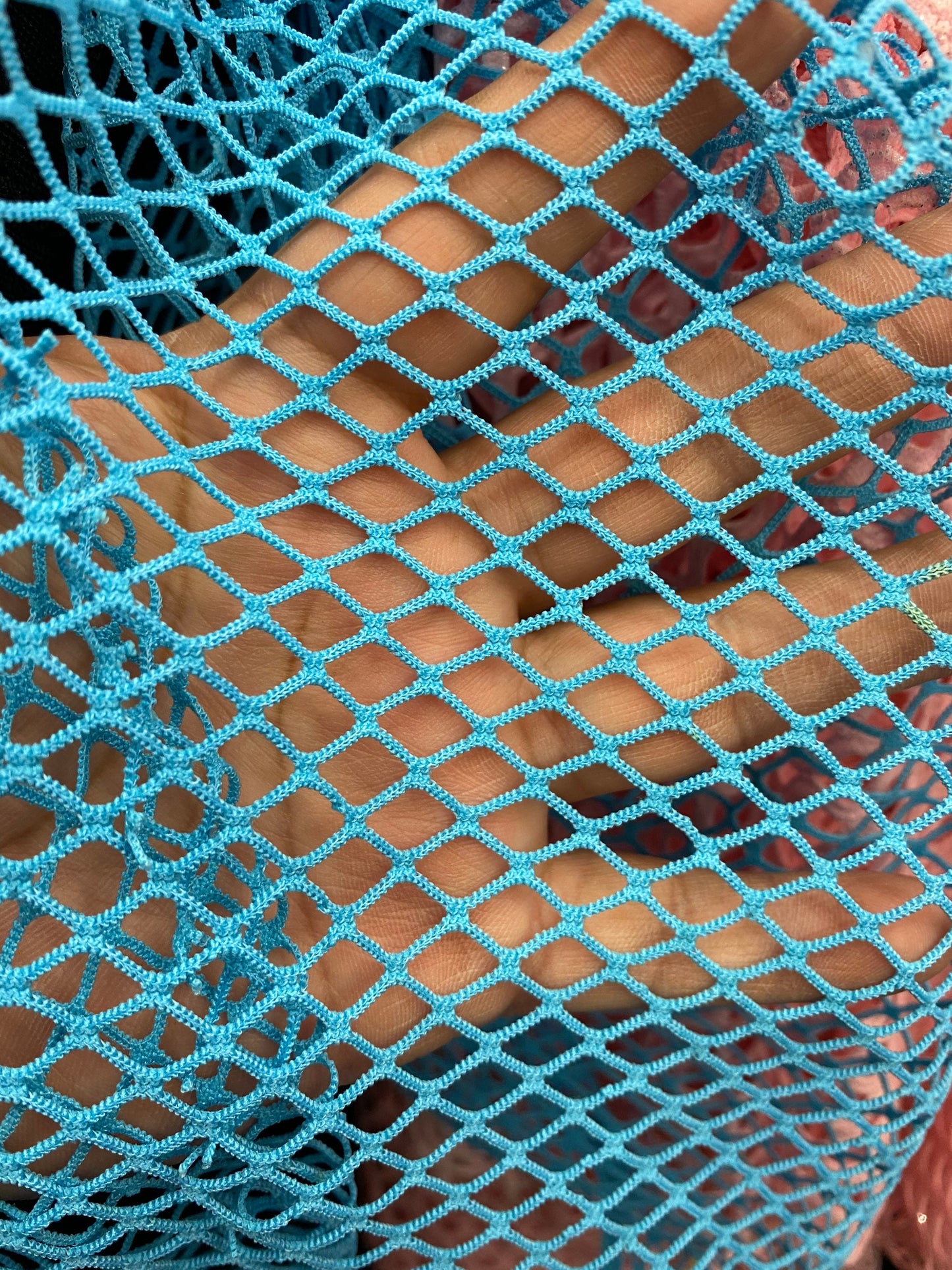 New fishnet medium size nylon mesh 4-way stretch 58/60” Sold by the YD. Ships worldwide from Los Angeles California USA.