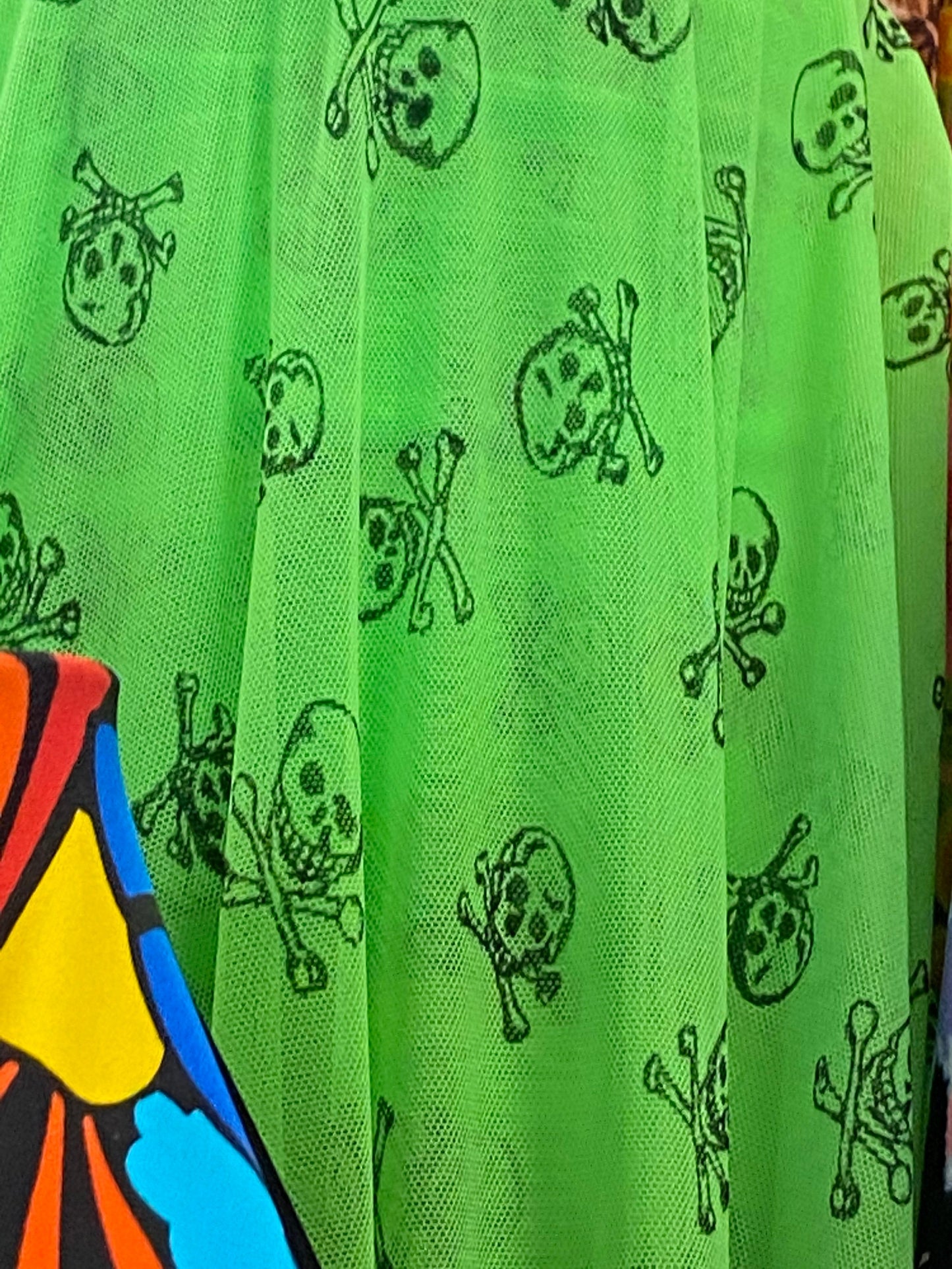 New power mesh skull desin 4 way stretch 58/60" Sold by the YD. Ships worldwide from Los Angeles California USA.
