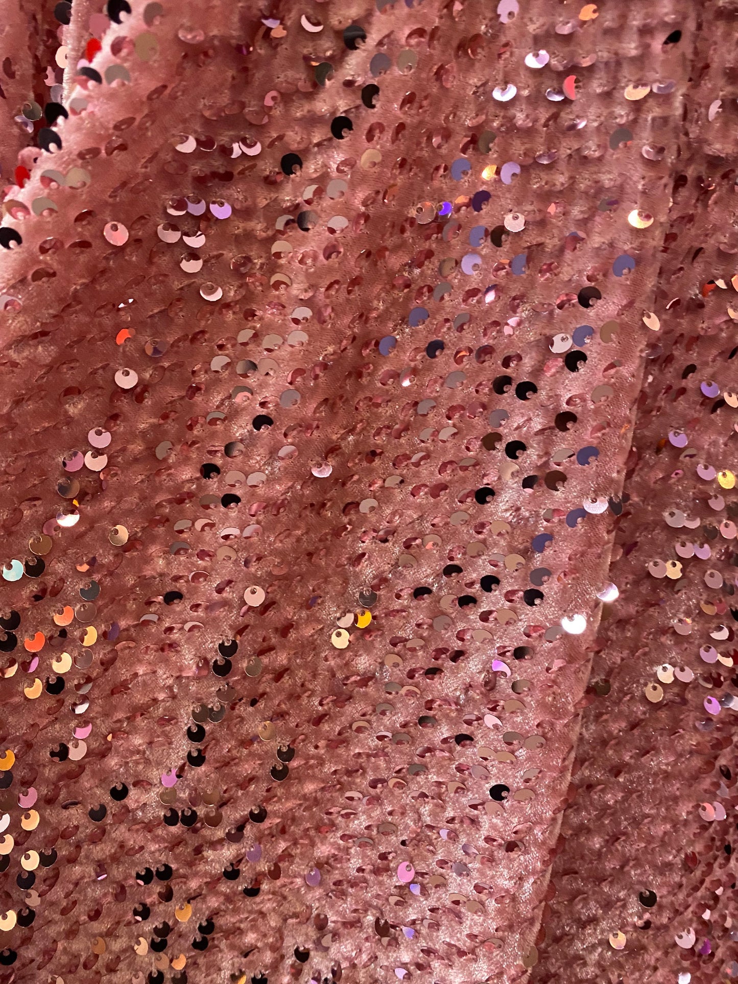 New stretch velvet with luxury hanging sequins all over 5mm shining sequins 2-way stretch 58/60” Sold by the YD. Ships worldwide from LA CA.