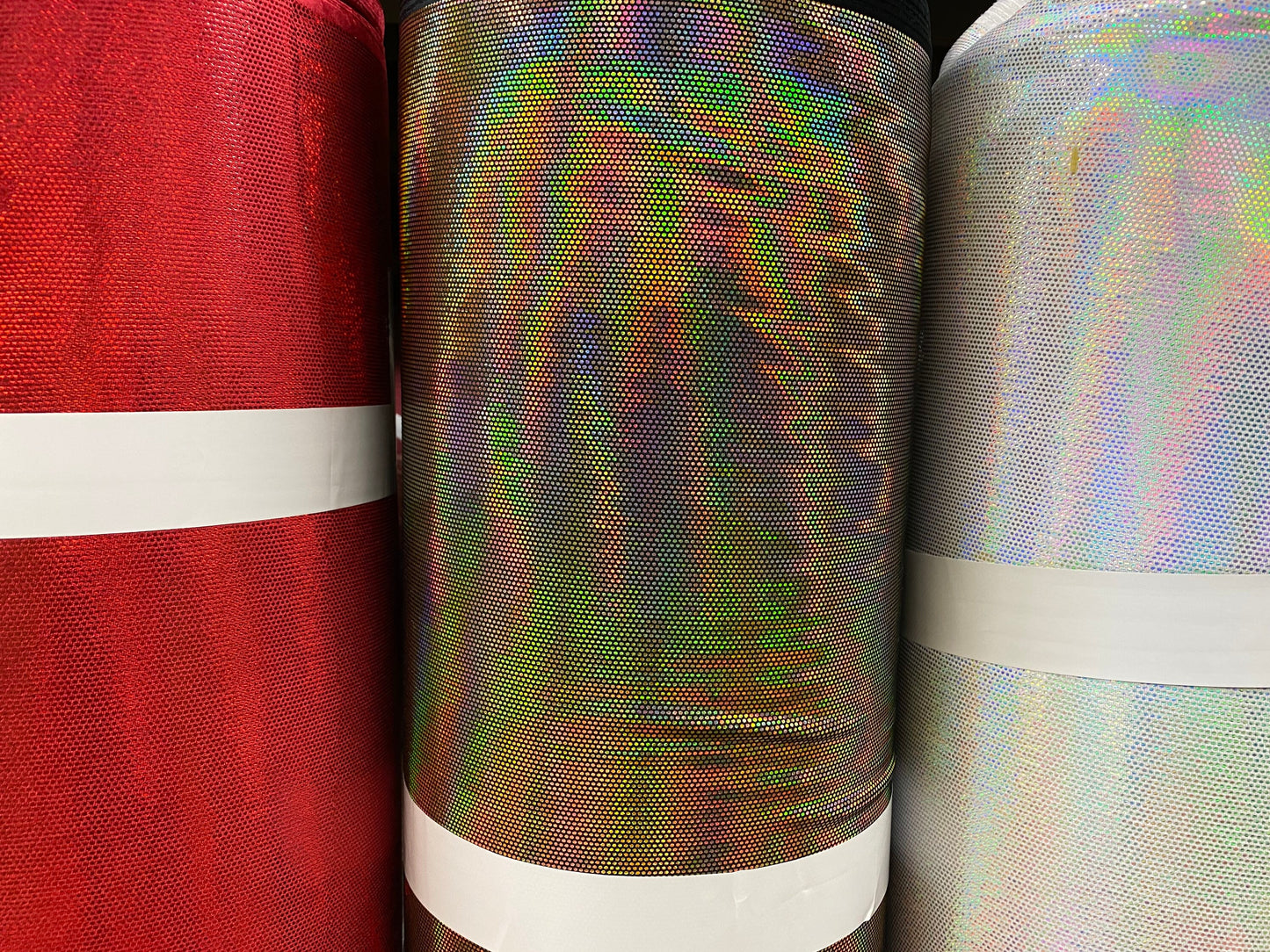 NEW spectrum Legacy iridescent foiled velvet 4-way stretch 58/60” Sold by the YD. Ships worldwide from Los Angeles California USA.