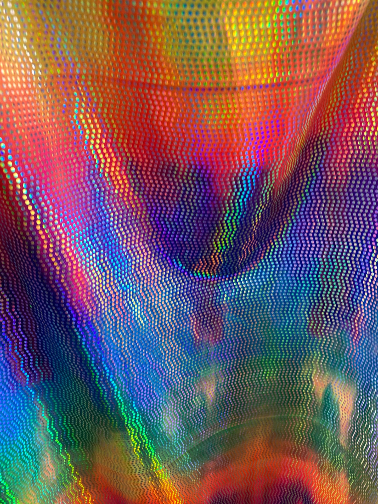 New rainbow with mini disc iridescent sequins on nylon spandex;-way stretch 58/60” Sold by the YD. Ships worldwide from Los Angeles cali USA