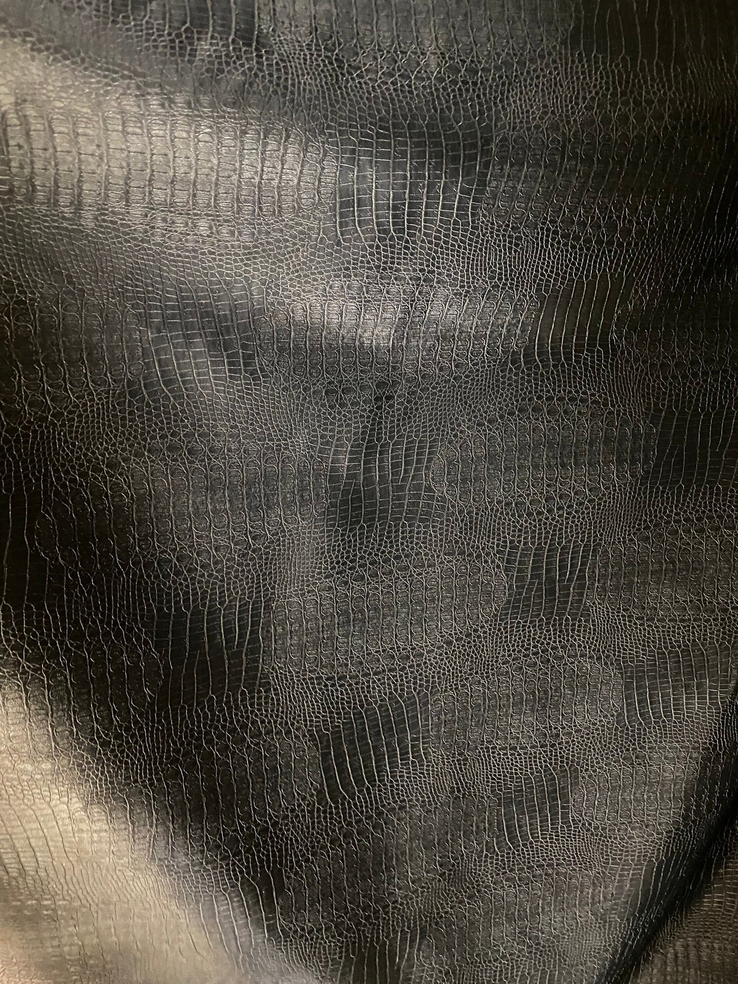 New exotic crocodile design black color poly woven non stretch fabric 58/60” Sold by the YD. Ships worldwide from Los Angeles California USA