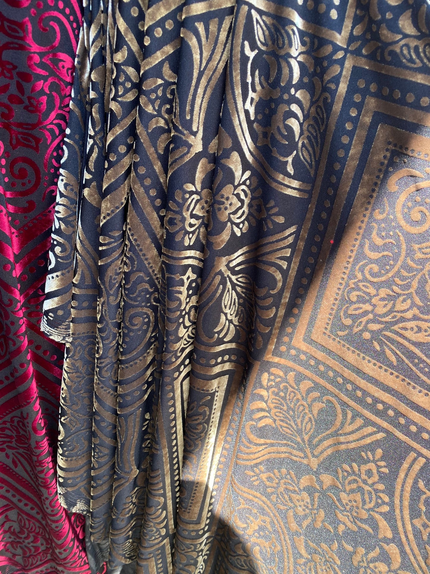 New France burnout velvet Sofia design 4-way stretch 58/60” Sold by the YD. Ships worldwide from Los Angeles California USA.