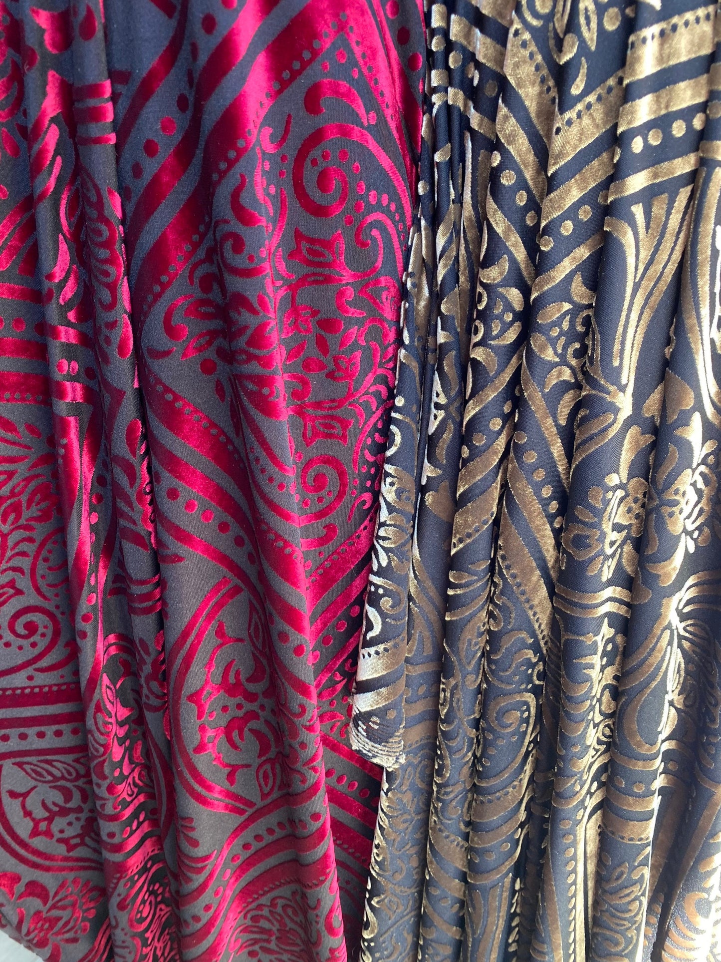 New France burnout velvet Sofia design 4-way stretch 58/60” Sold by the YD. Ships worldwide from Los Angeles California USA.