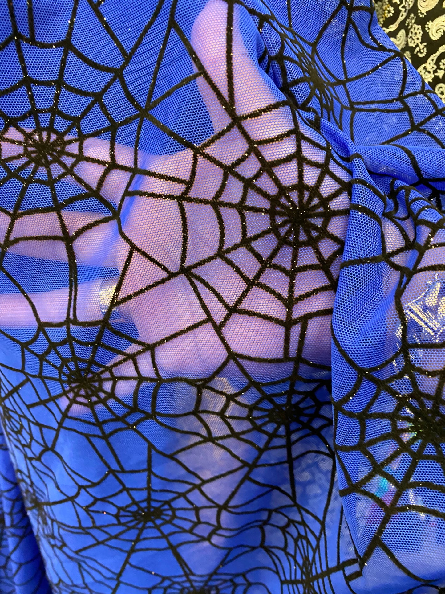 New Spider-Man design power mesh with flocking and glitter great quality 4-way stretch 58/60” Sold by the YD. Ships worldwide from L.A CA