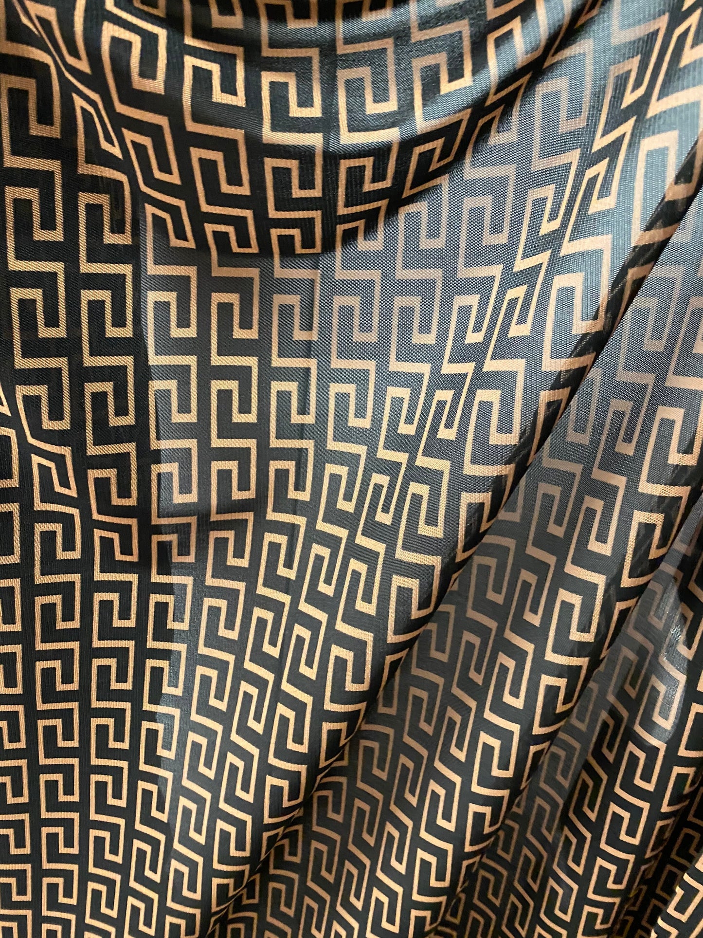 Brand Golden geometric design print on great quality of power mesh 4-way stretch 58/60” Sold by the YD. Ships worldwide from Los Angeles Cal