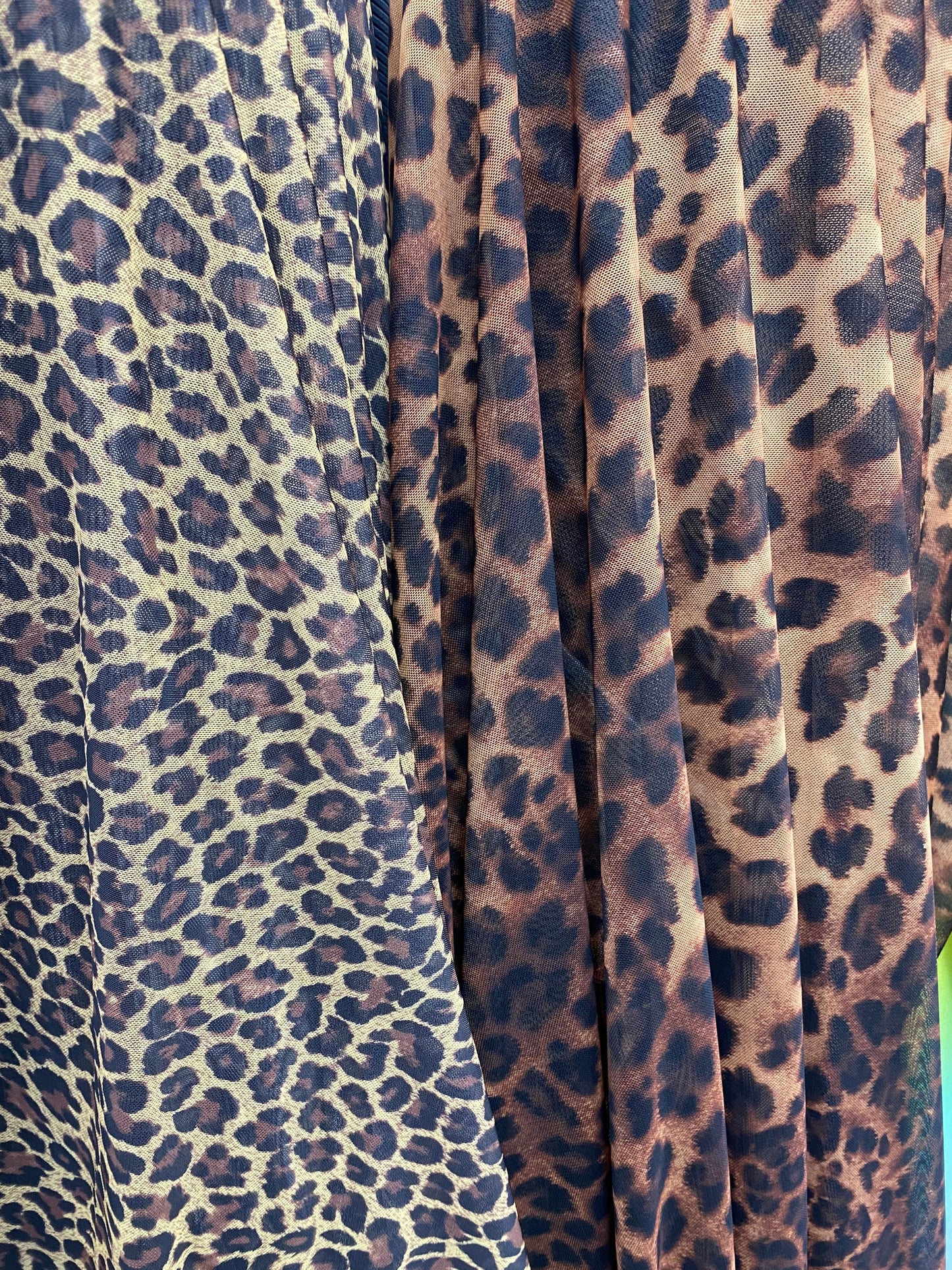 Exotic cheetah design and Exotic leopard design print on great quality of power mesh ;-way stretch 58/60” Sold by the YD. Ships Worldwide