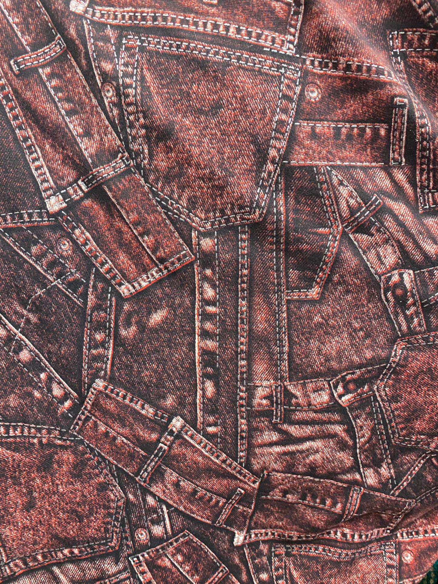 New jeans design print on nylon spandex 4way stretch medium weight 58/60” Sold by the YD. Ships worldwide feom Los Angeles California USA.