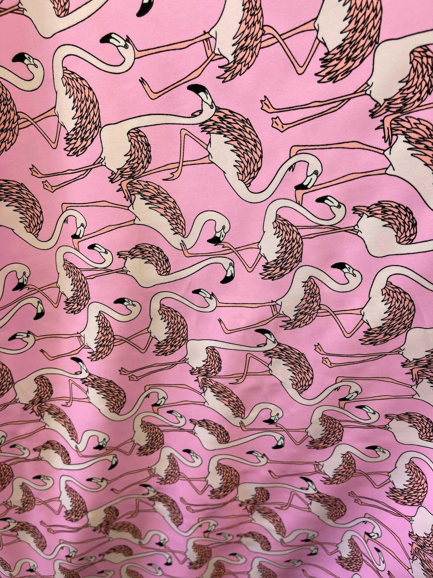 New pink flamingos design print on best quality of nylon spandex 4-way stretch 58/60” Sold by the YD. Ships Worldwide from Los Angeles Cali