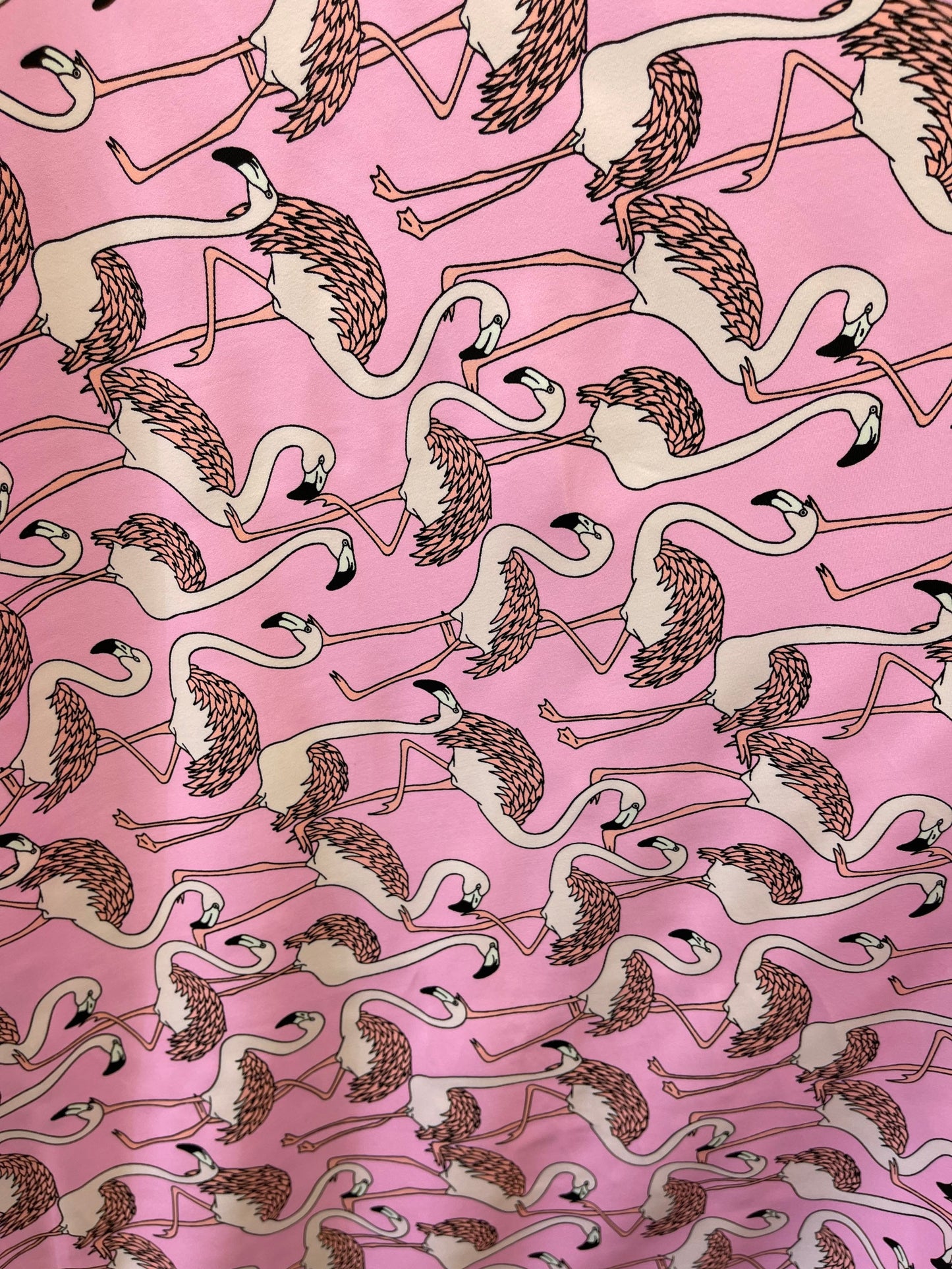New pink flamingos design print on best quality of nylon spandex 4-way stretch 58/60” Sold by the YD. Ships Worldwide from Los Angeles Cali