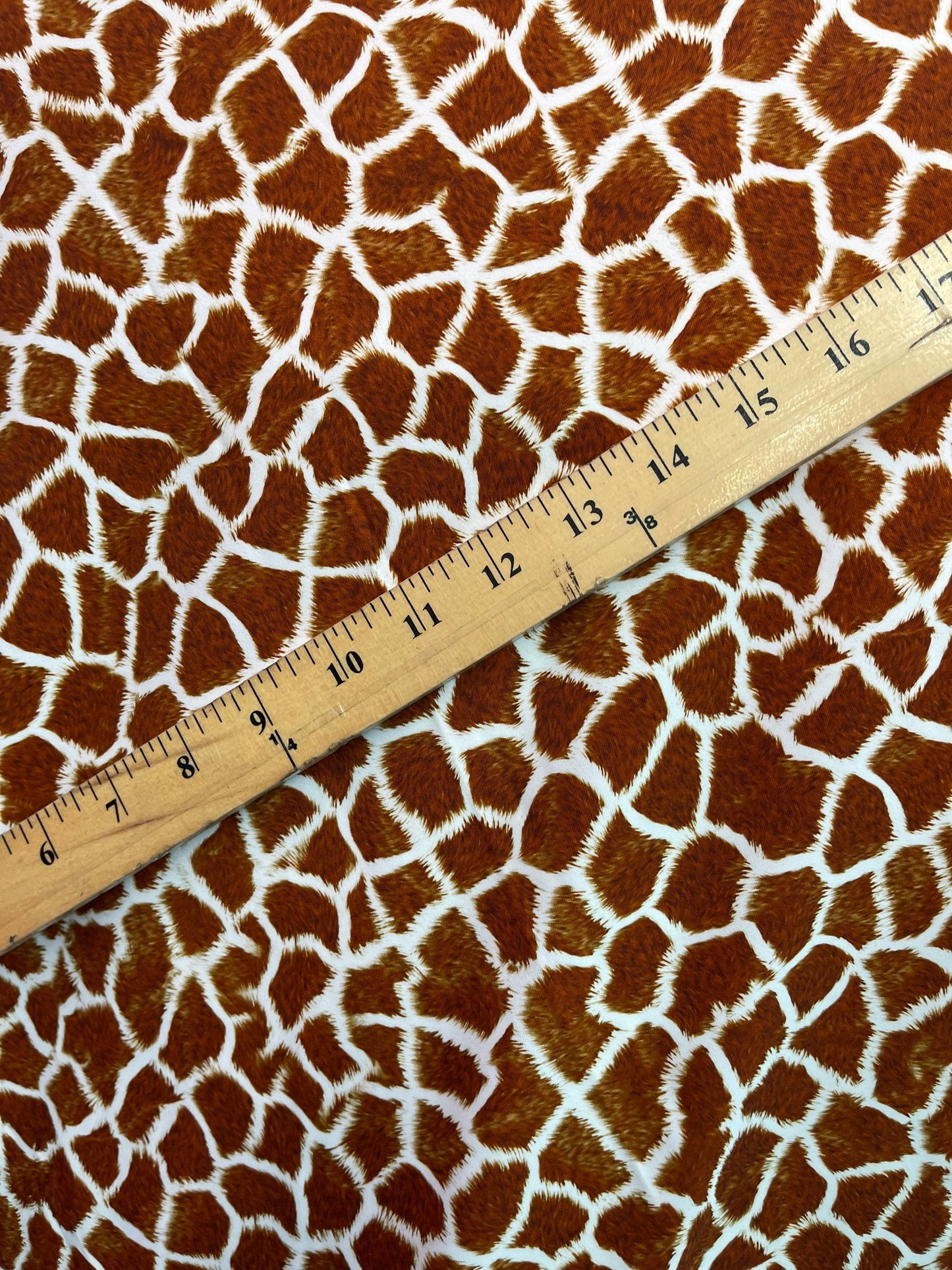 Exotic Giraffe design print on best quality of nylon spandex 4-way stretch 58/60” Sold by the YD. Ships Worldwide from Los Angeles CA USA.