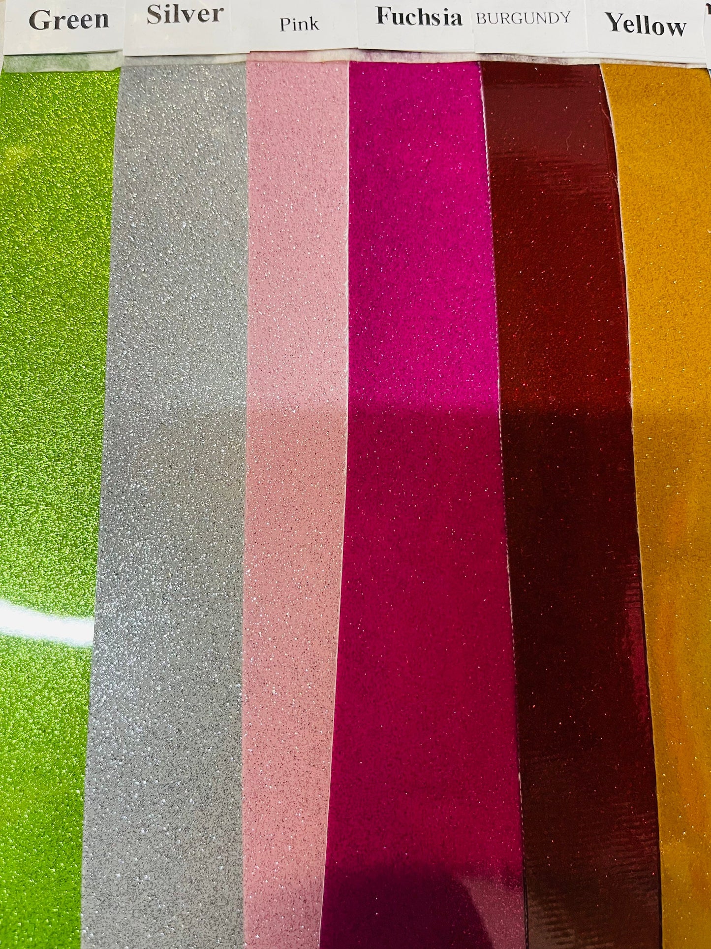 New Glitter vinyl quality leather PU & PVC metallic vinyl non stretch 58/60” Sold by the YD. Ships Worldwide from Los Angeles California