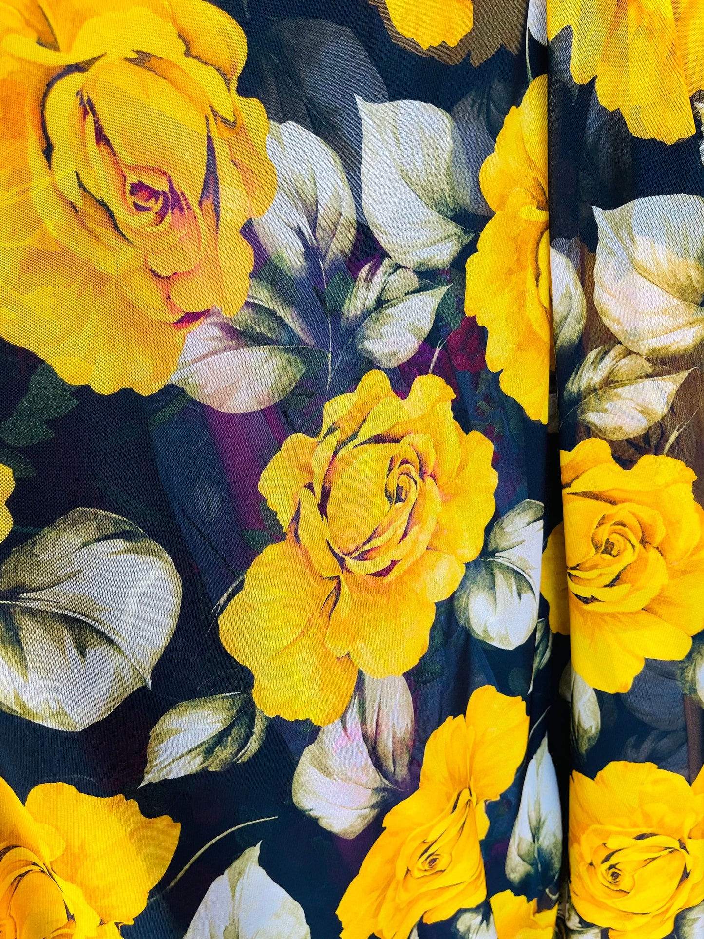 New flower design print on great quality of nylon mesh 4-way stretch 58/60” Sold by the YD. Ships Worldwide from Los Angeles California USA.
