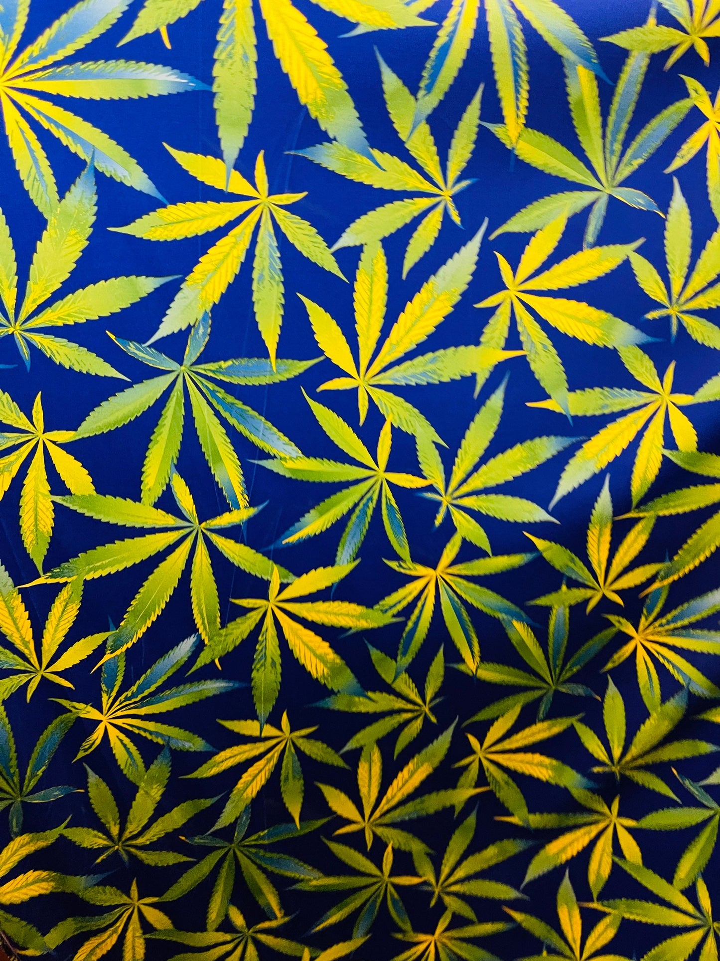 Marijuana leaf design print on best quality of nylon spandex 4-way stretch 58/60” Sold by the YD. Ships Worldwide from Los Angeles CA