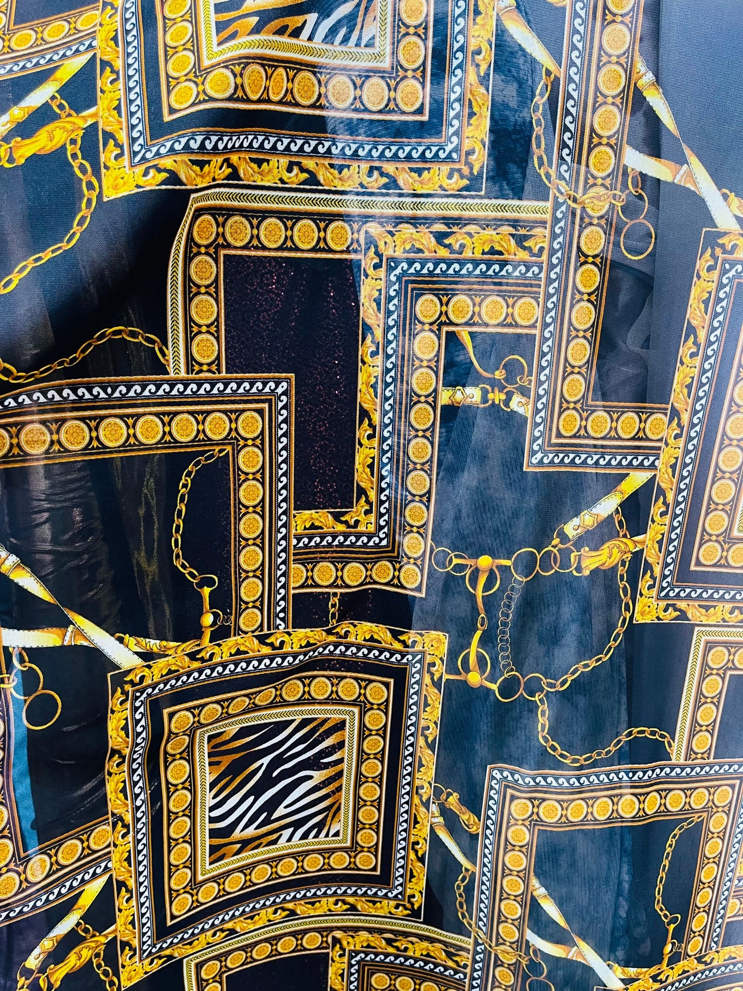 New brand fashion design print on great quality of poly mesh 4-way stretch see through fabric 58/60” Sold by the YD. Ships Worldwide