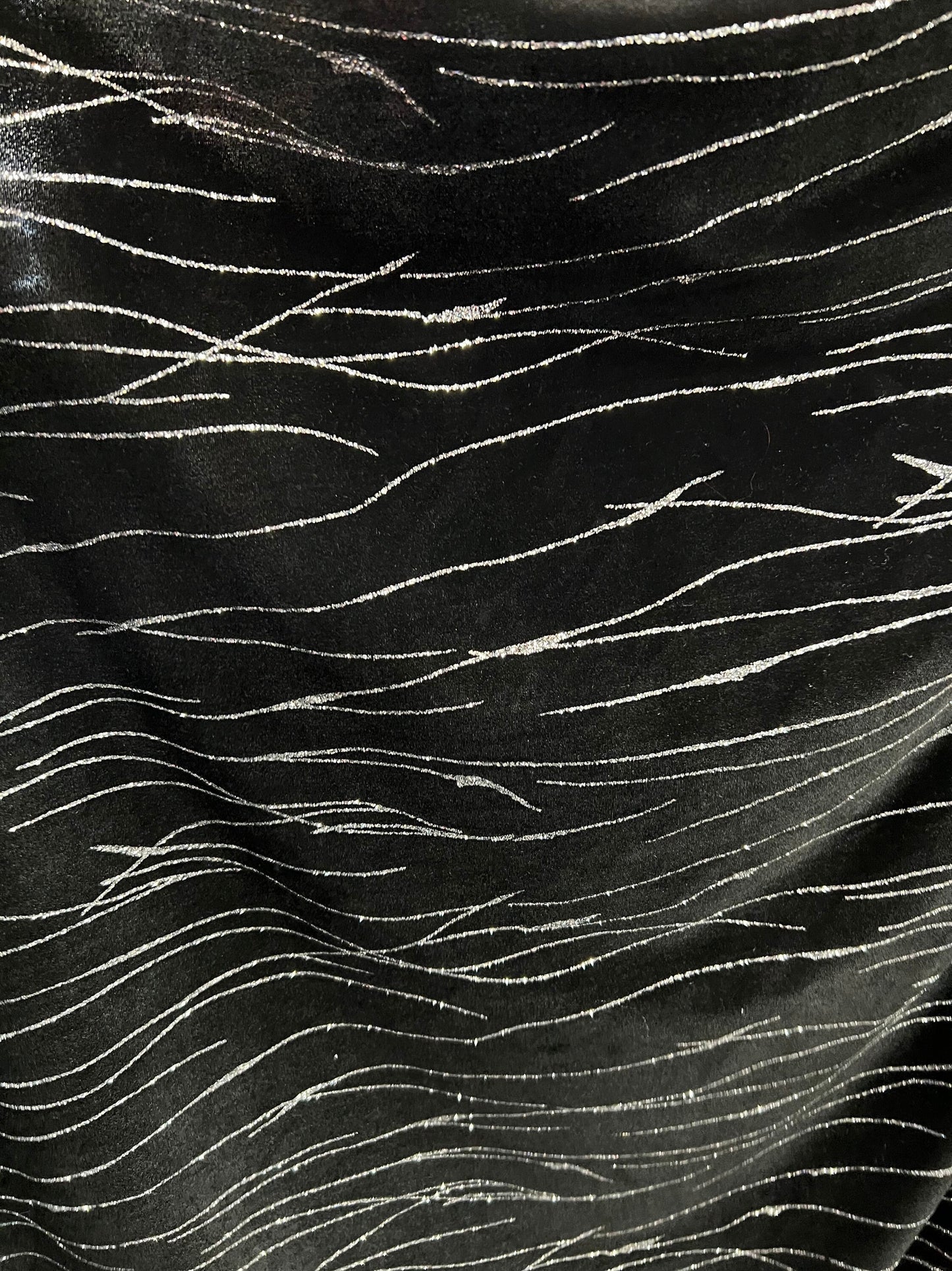 New abstract design luxury stretch velvet with glitter 4-way stretch 58/60” Sold by the YD. Ships worldwide from Los Angeles California USA.