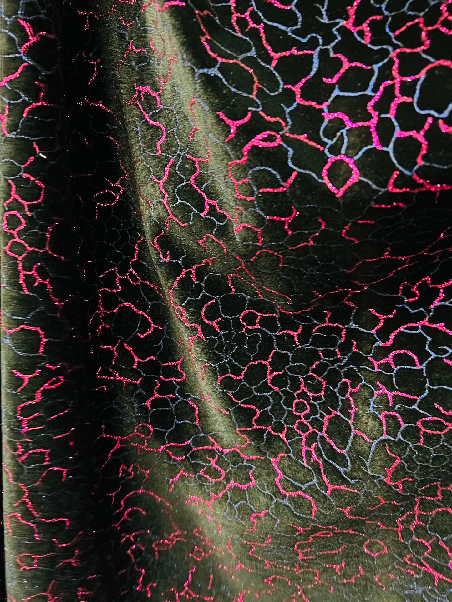 New abstract design foiled stretch velvet 4-way stretch 58/60” Sold by the YD. Ships Worldwide from Los Angeles California USA.