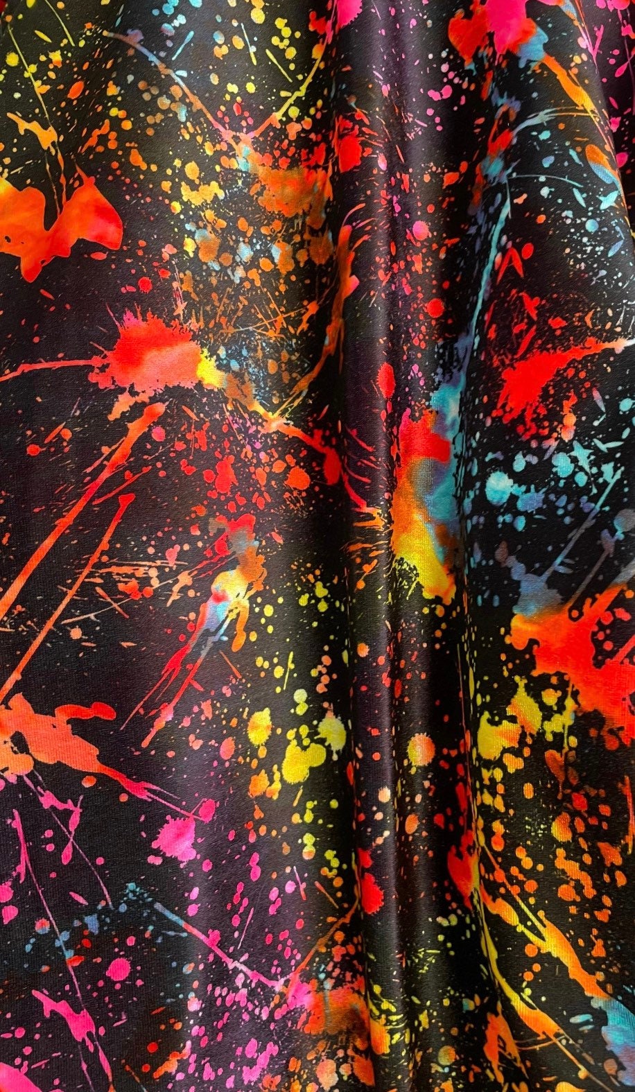 Splatter paint design print on best quality of stretch nylo 4-way stretch 58/60” Sold by the YD. Ships Worldwide from Los Angeles California